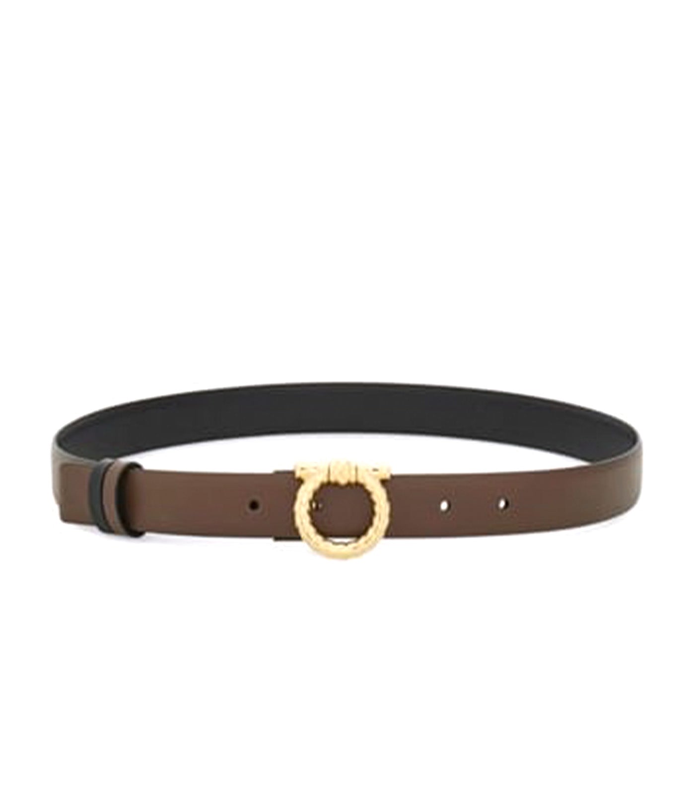 Reversible and Adjustable Gancini Belt Clay/Black