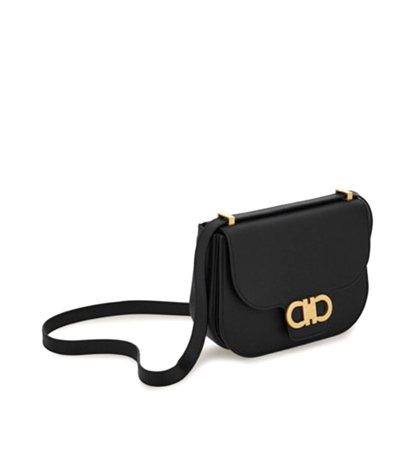 Double Gancini Crossbody Bag Black