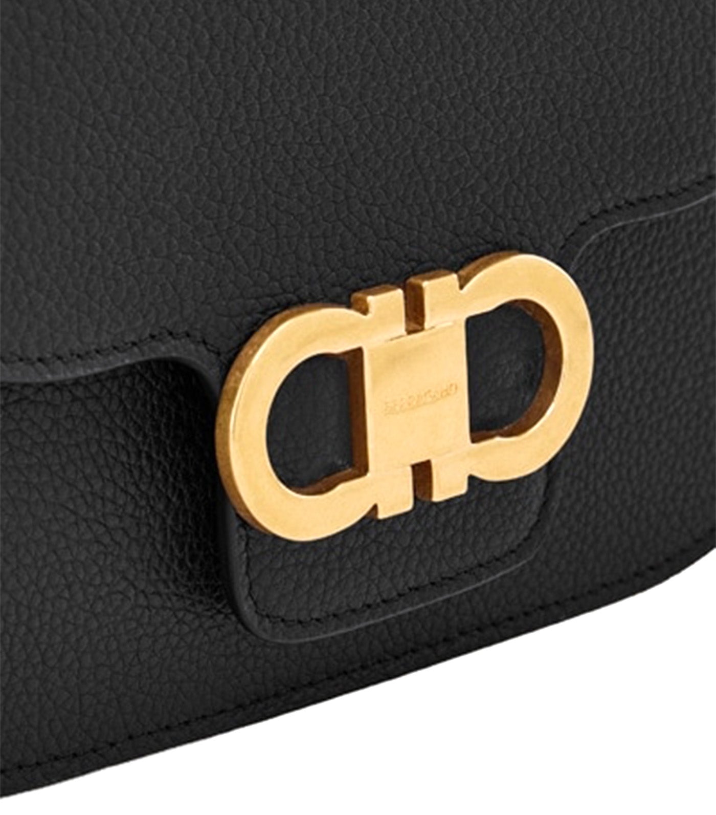 Double Gancini Crossbody Bag Black