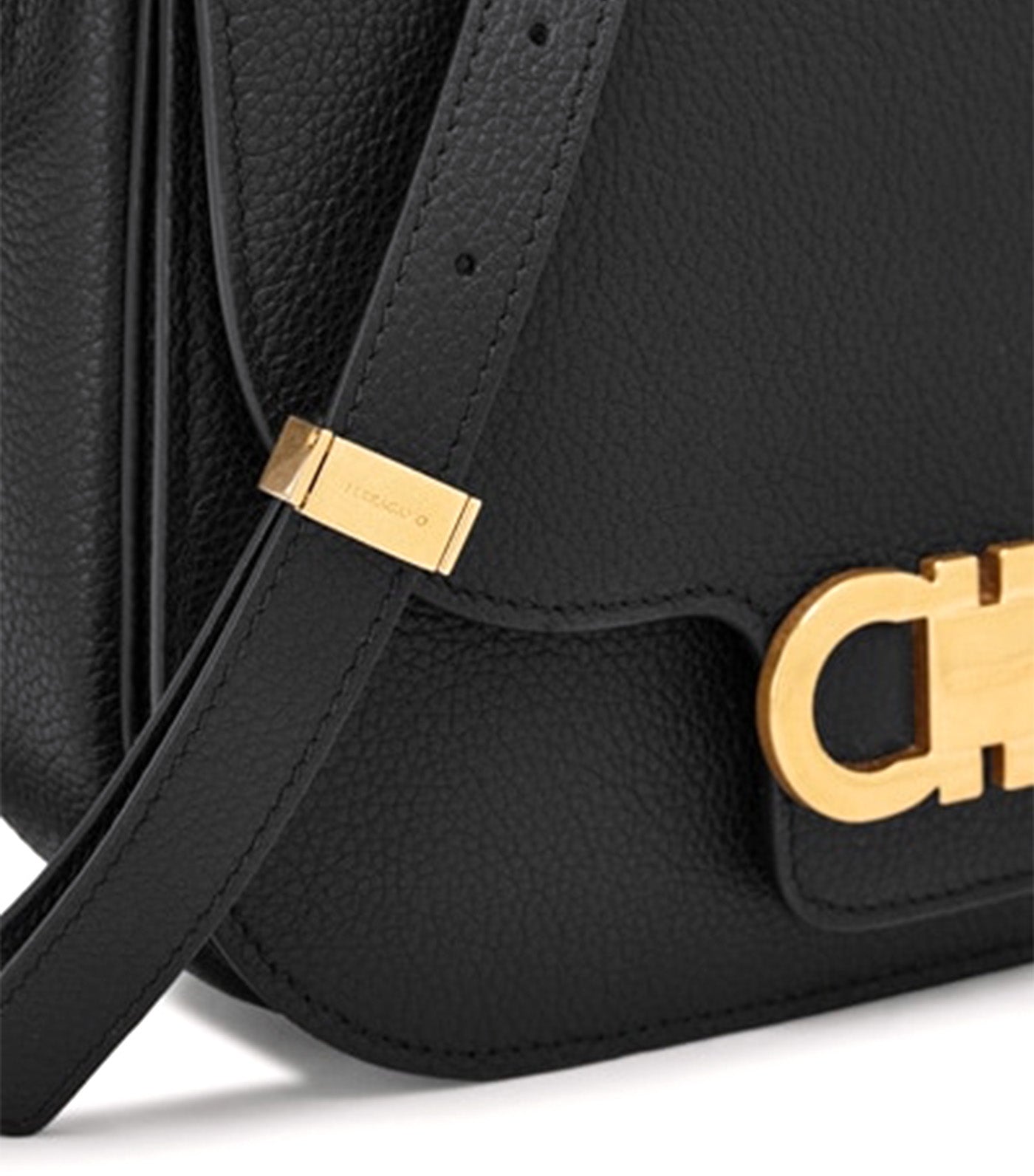 Double Gancini Crossbody Bag Black