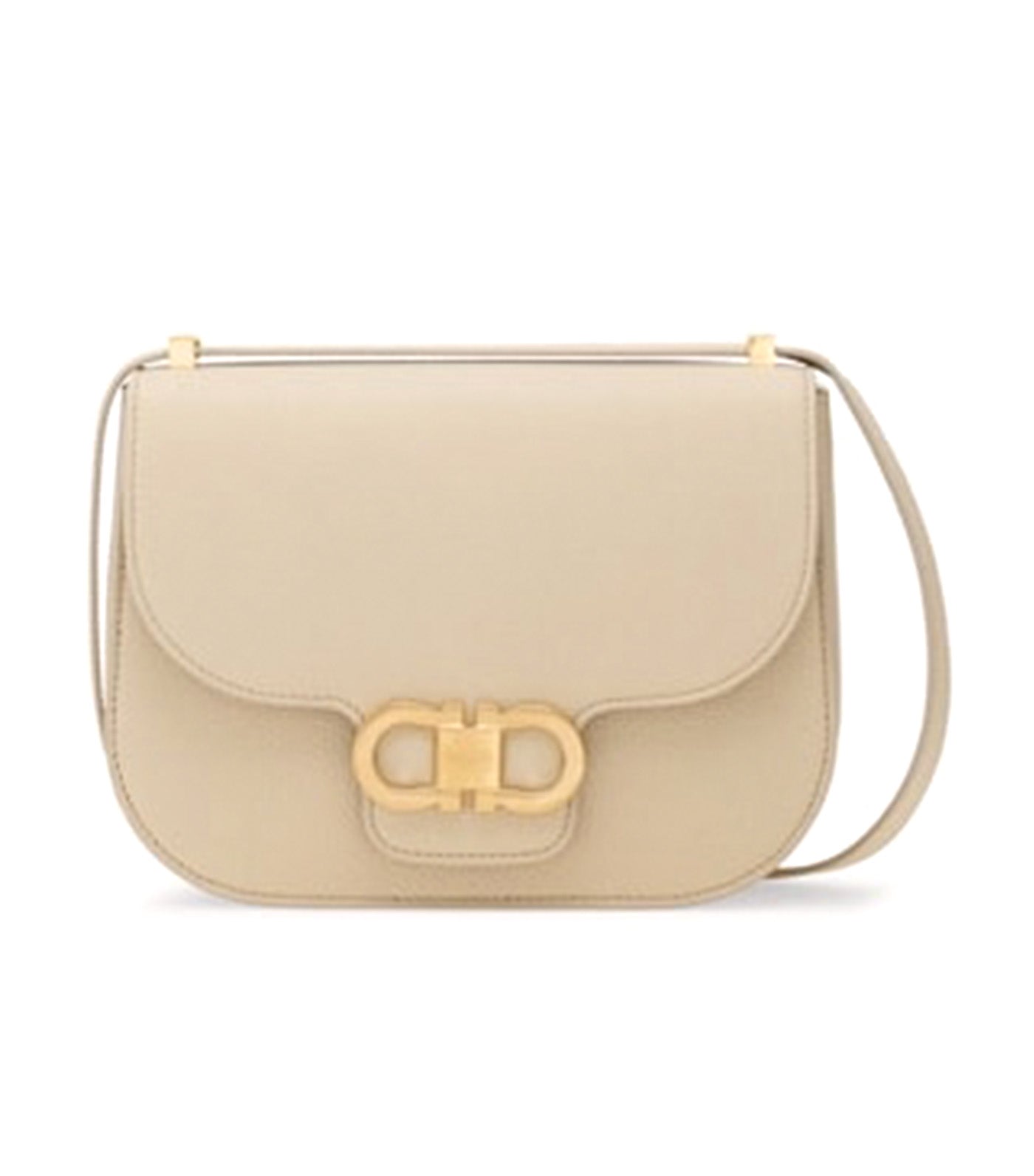 Double Gancini Crossbody Bag Stone