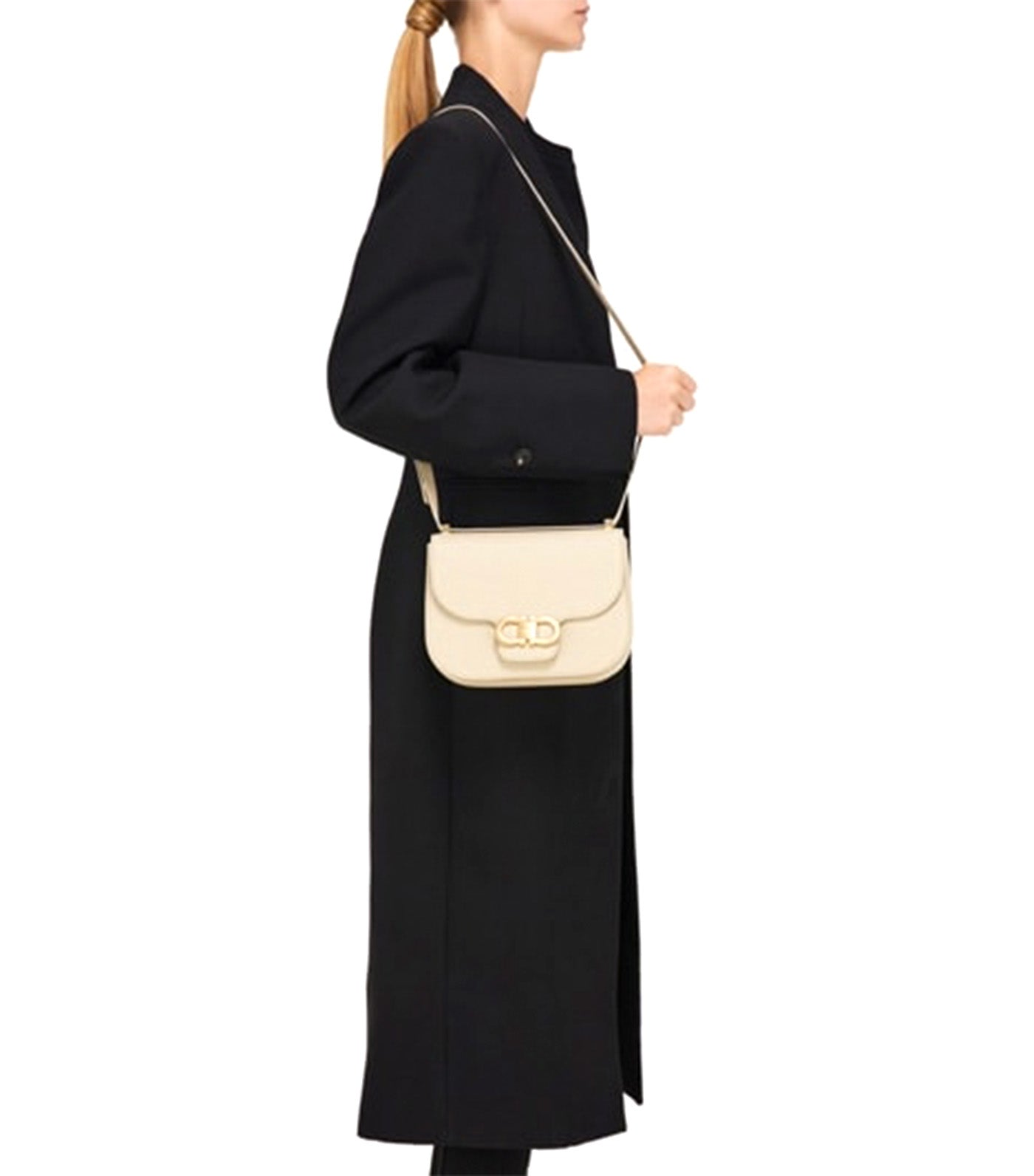 Double Gancini Crossbody Bag Stone