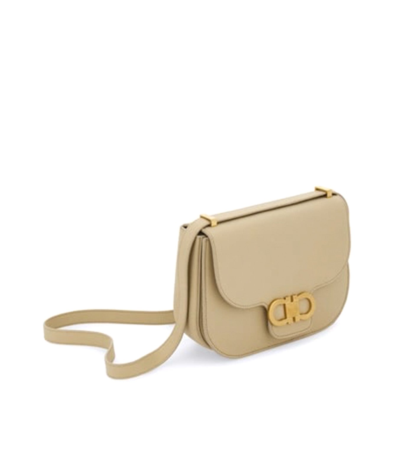 Double Gancini Crossbody Bag Stone
