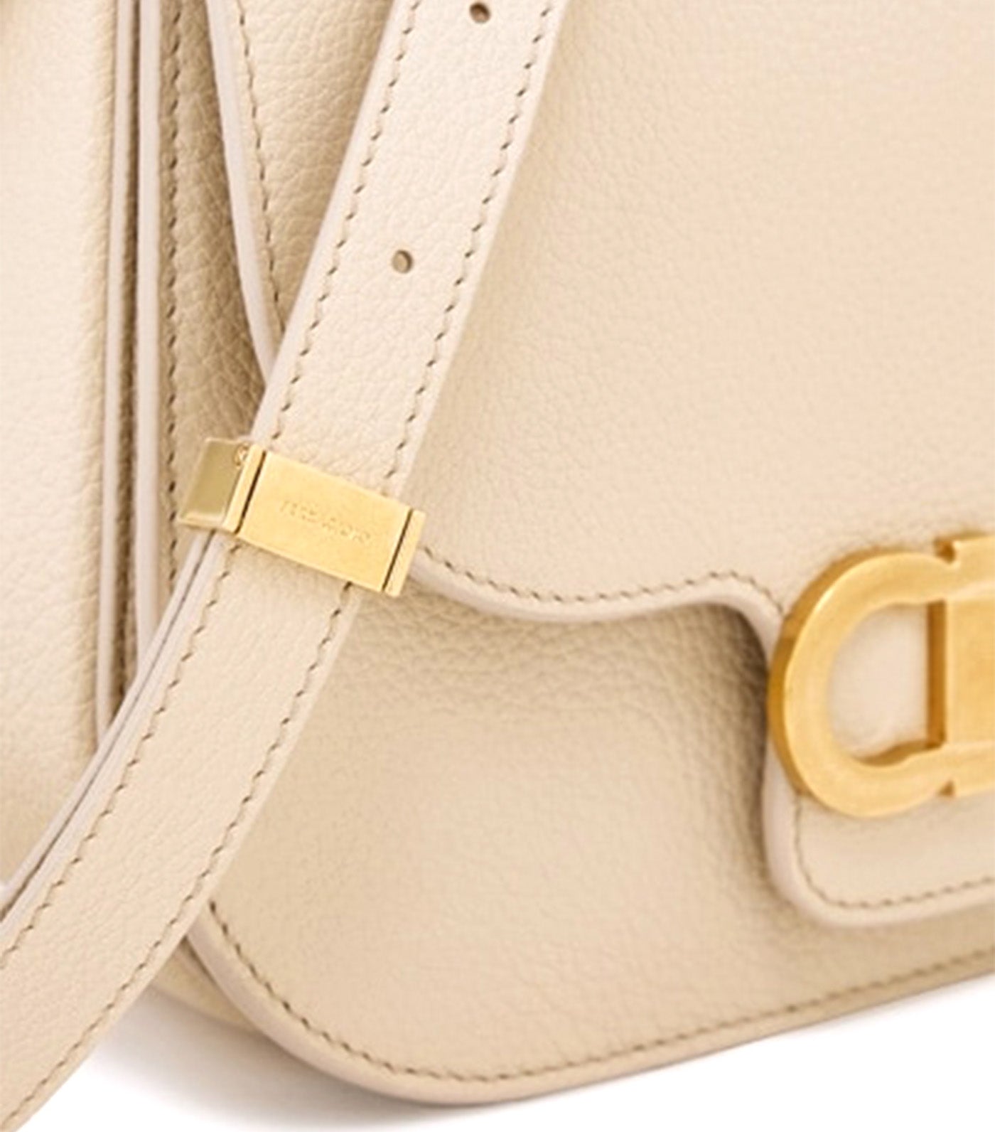 Double Gancini Crossbody Bag Stone