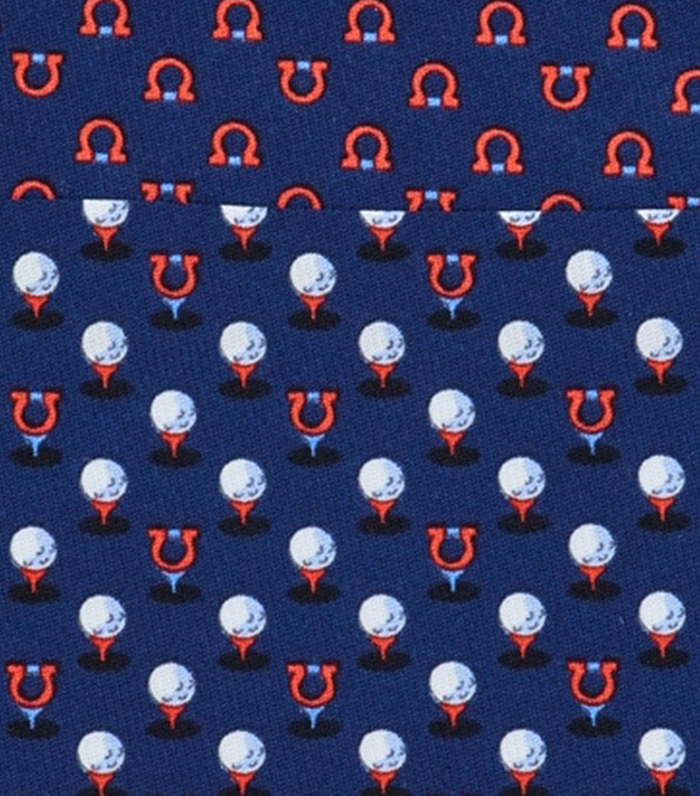 Silk Tie with Golf and Gancini Dark Blue