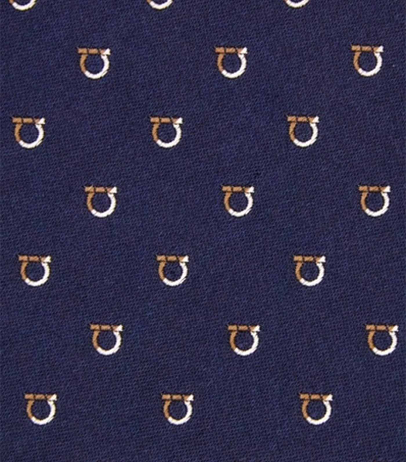 Ferragamo Two Tone Gancio Jacquard Tie Silk