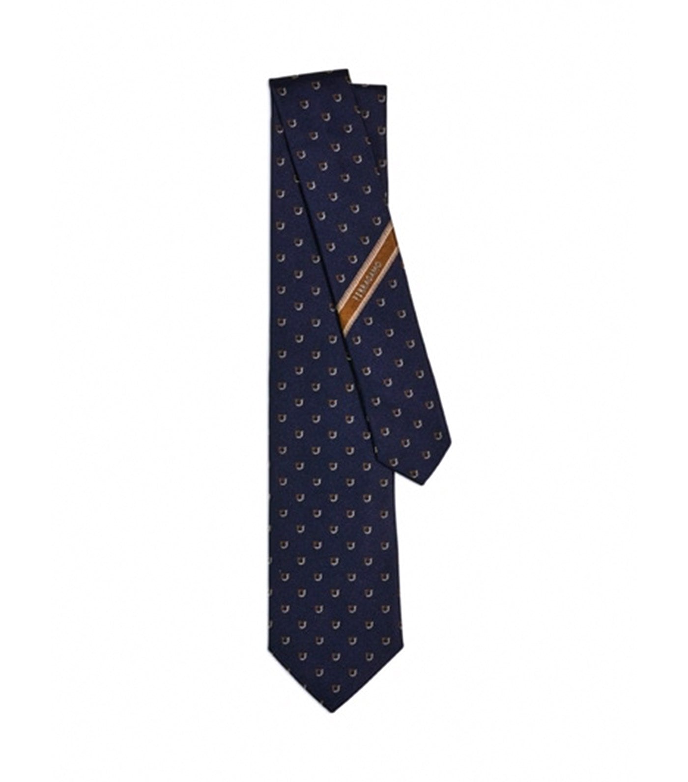 Ferragamo Two Tone Gancio Jacquard Tie Silk