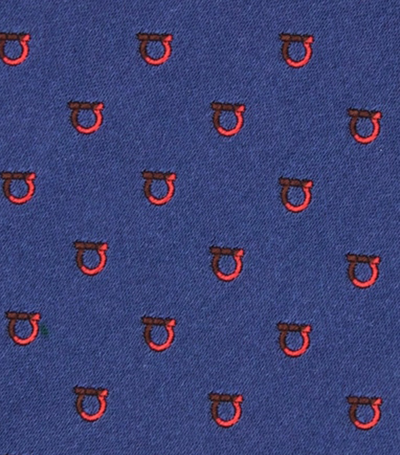 Ferragamo Two Tone Gancio Jacquard Tie Silk