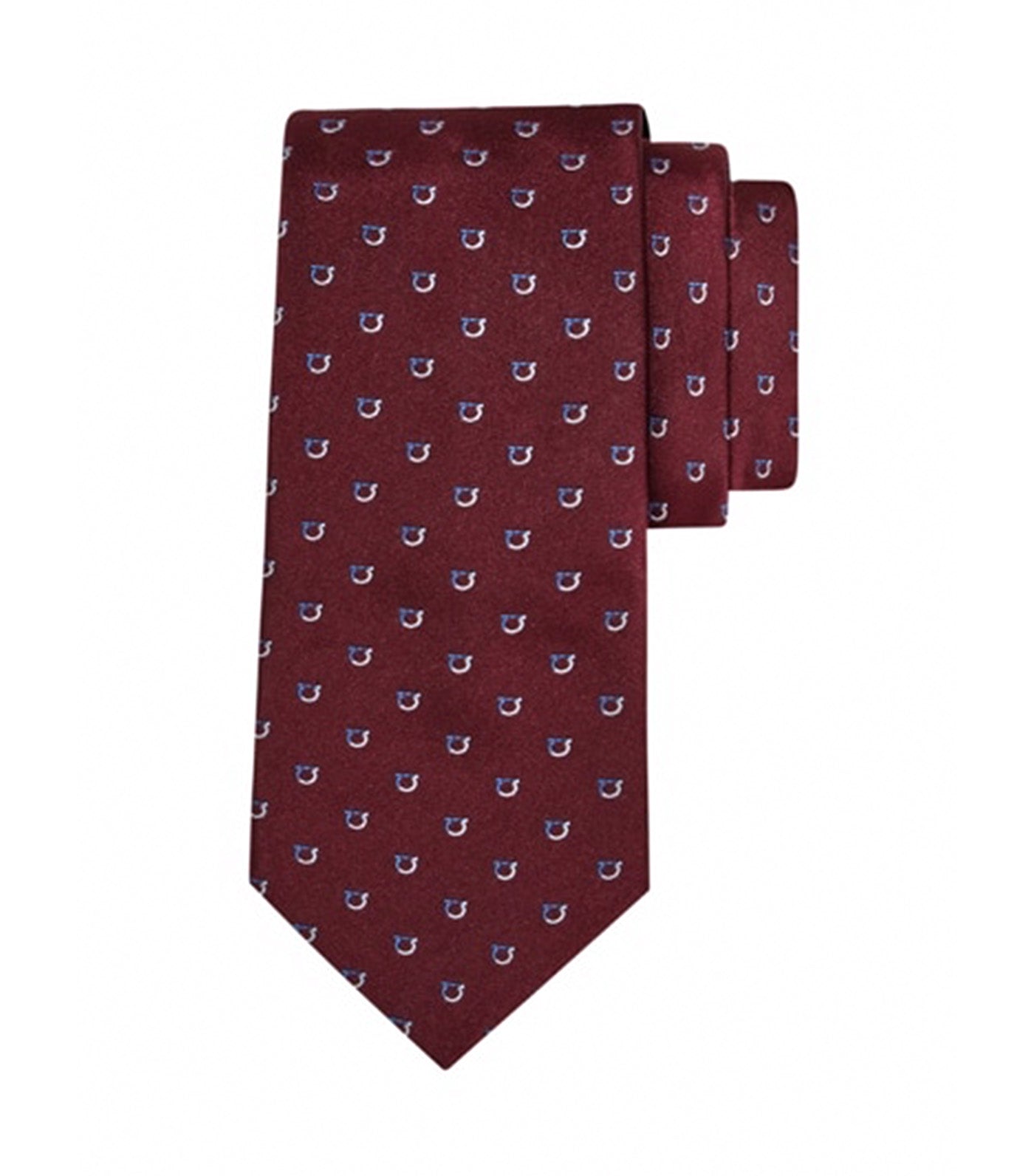 Ferragamo Two Tone Gancio Jacquard Tie Silk