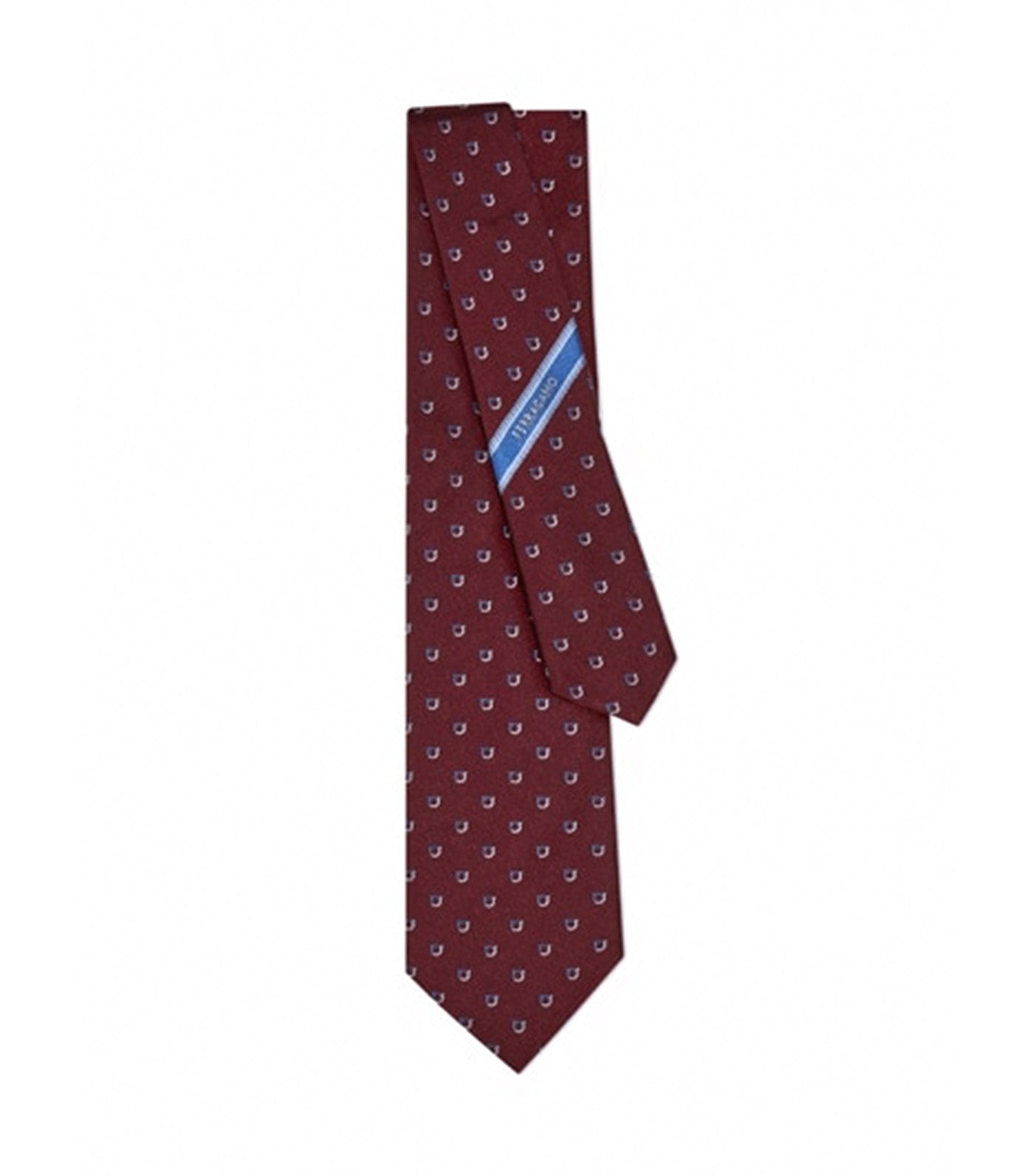 Ferragamo Two Tone Gancio Jacquard Tie Silk