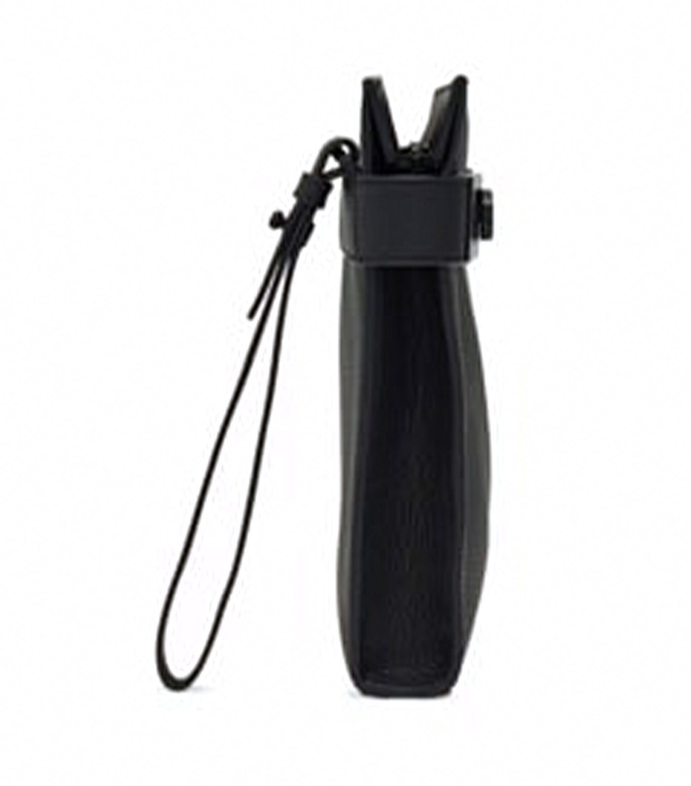 Pouch with Gancini Buckles Hammered Calfskin Black