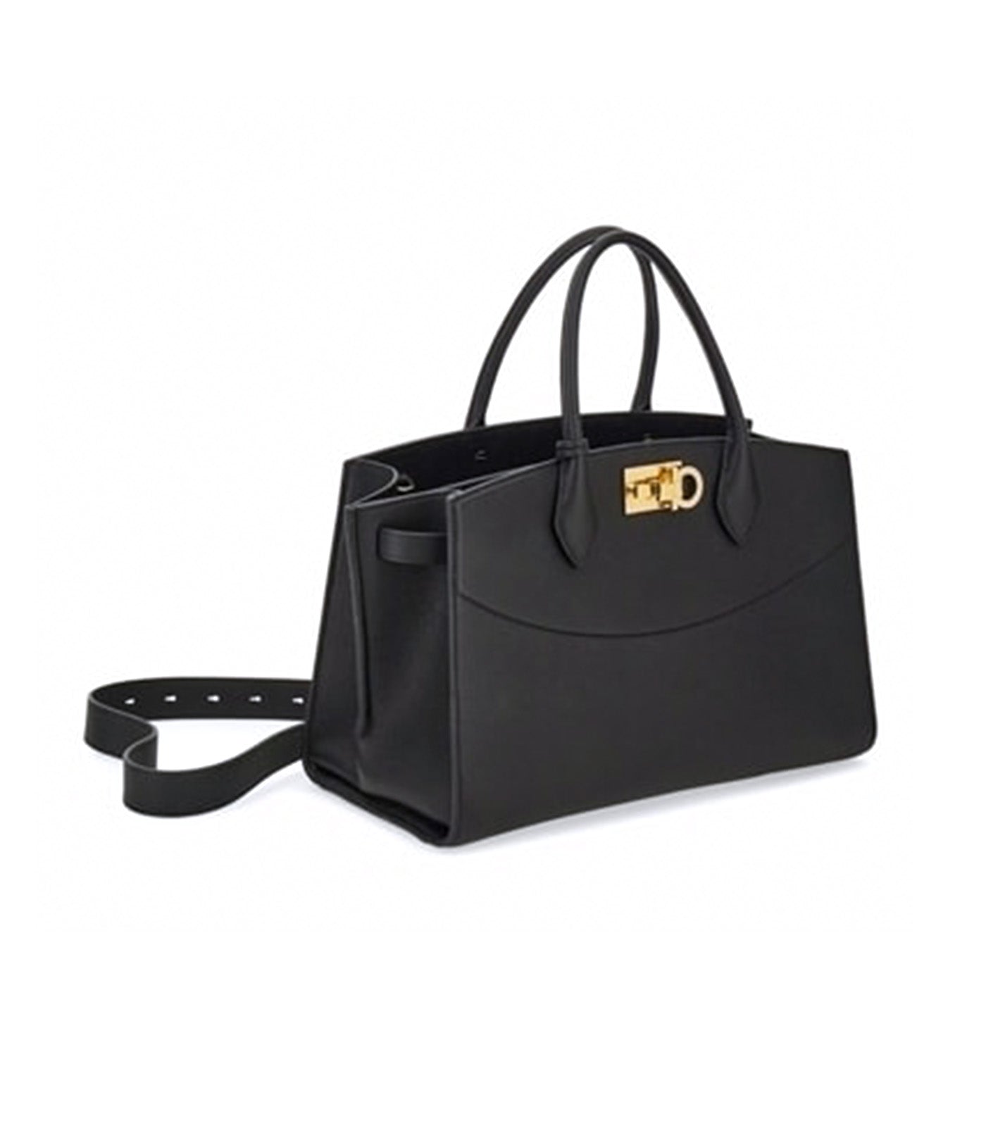 Studio Soft Bag L Hammered Calfskin Black