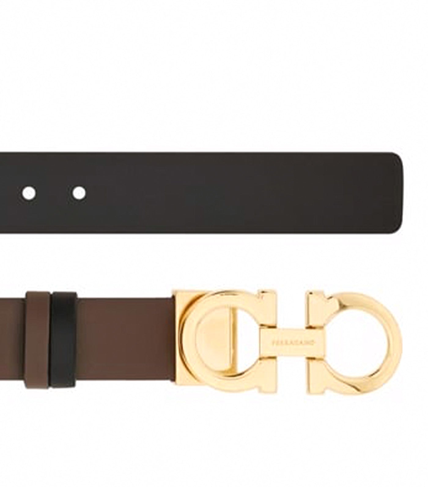 Reversible Adjustable Gancini Belt Calfskin