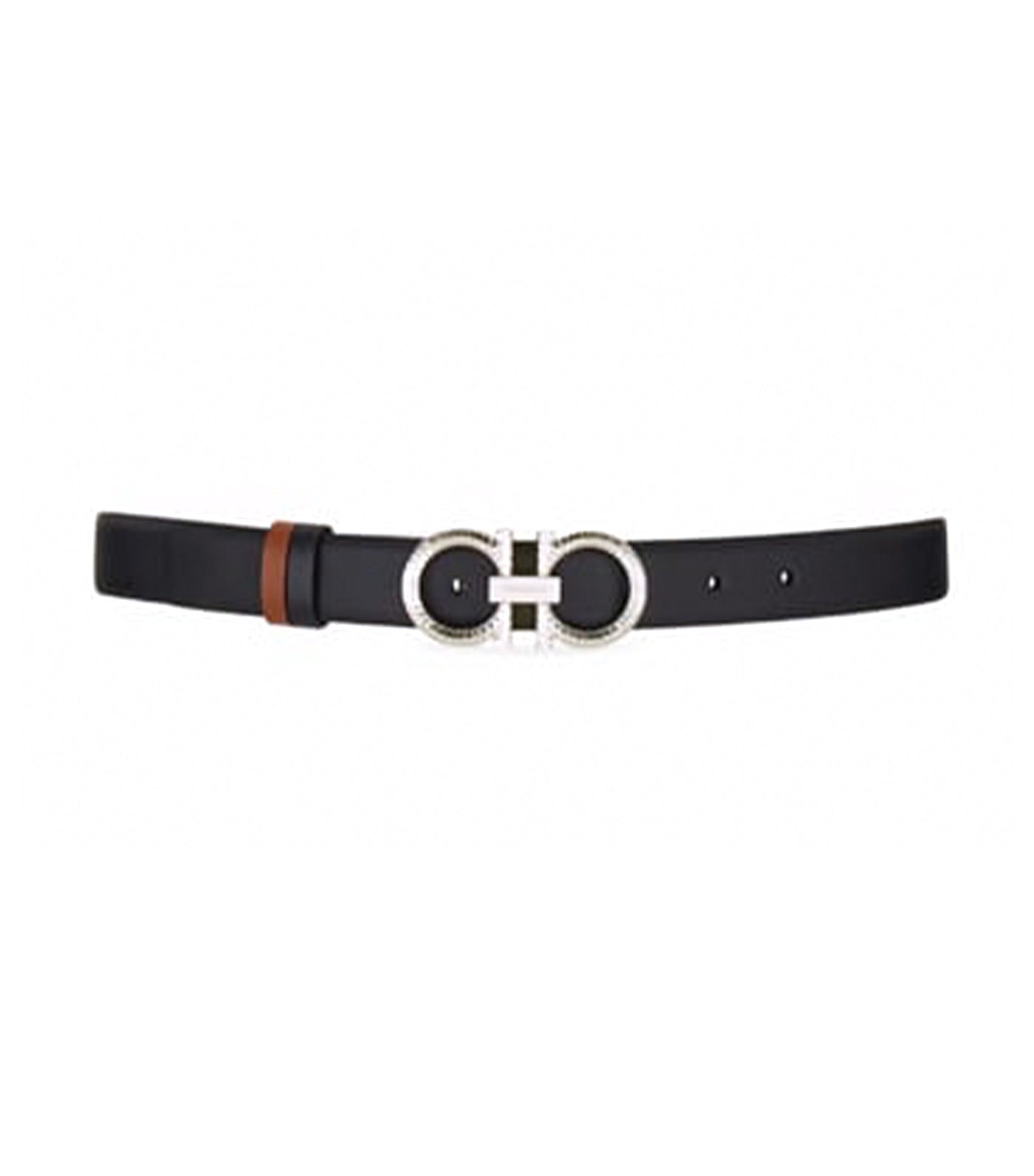 Reversible Adjustable Gancini Belt Calfskin