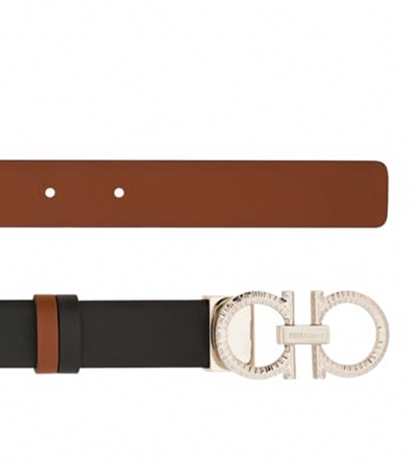Reversible Adjustable Gancini Belt Calfskin