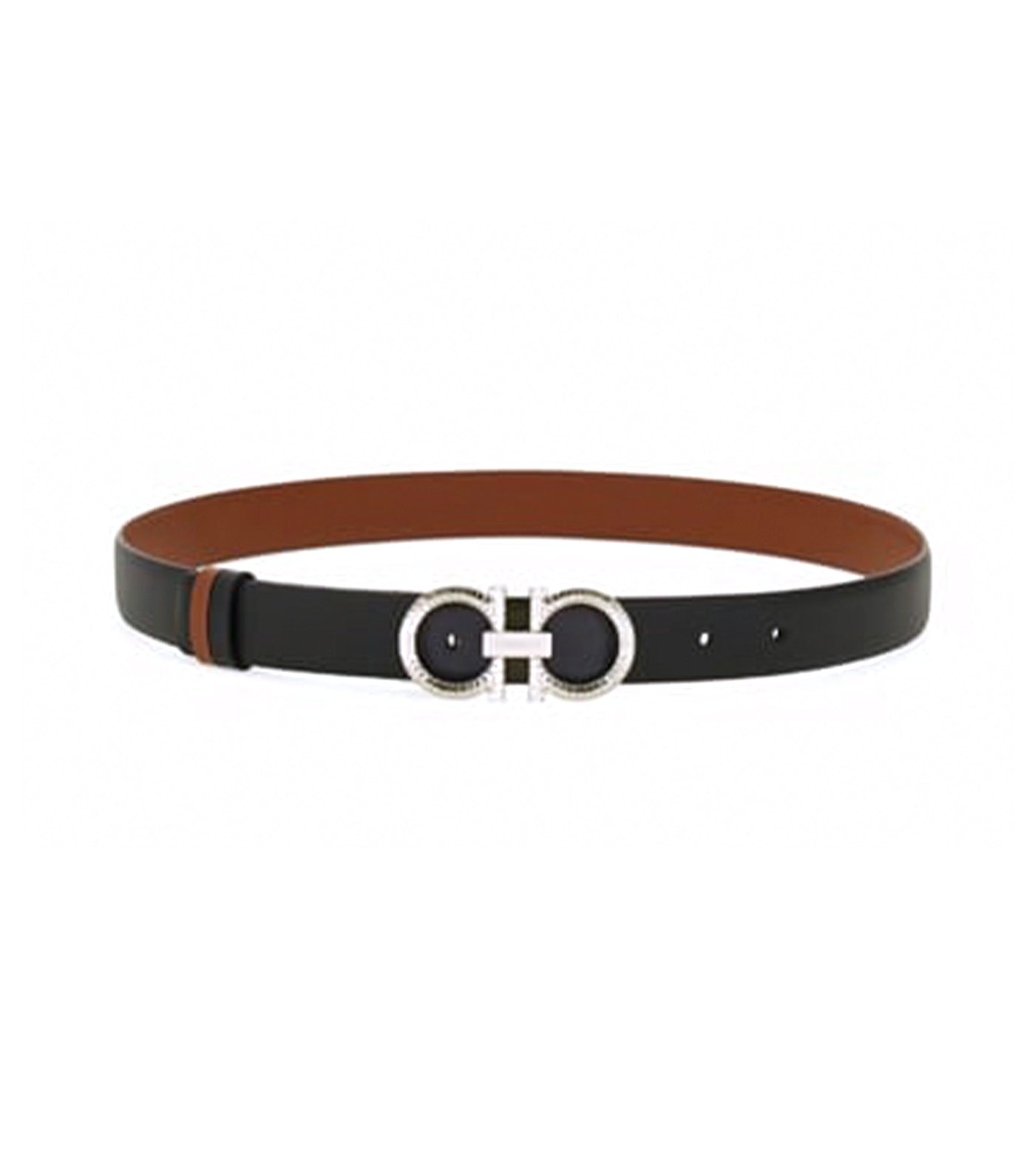 Reversible Adjustable Gancini Belt Calfskin