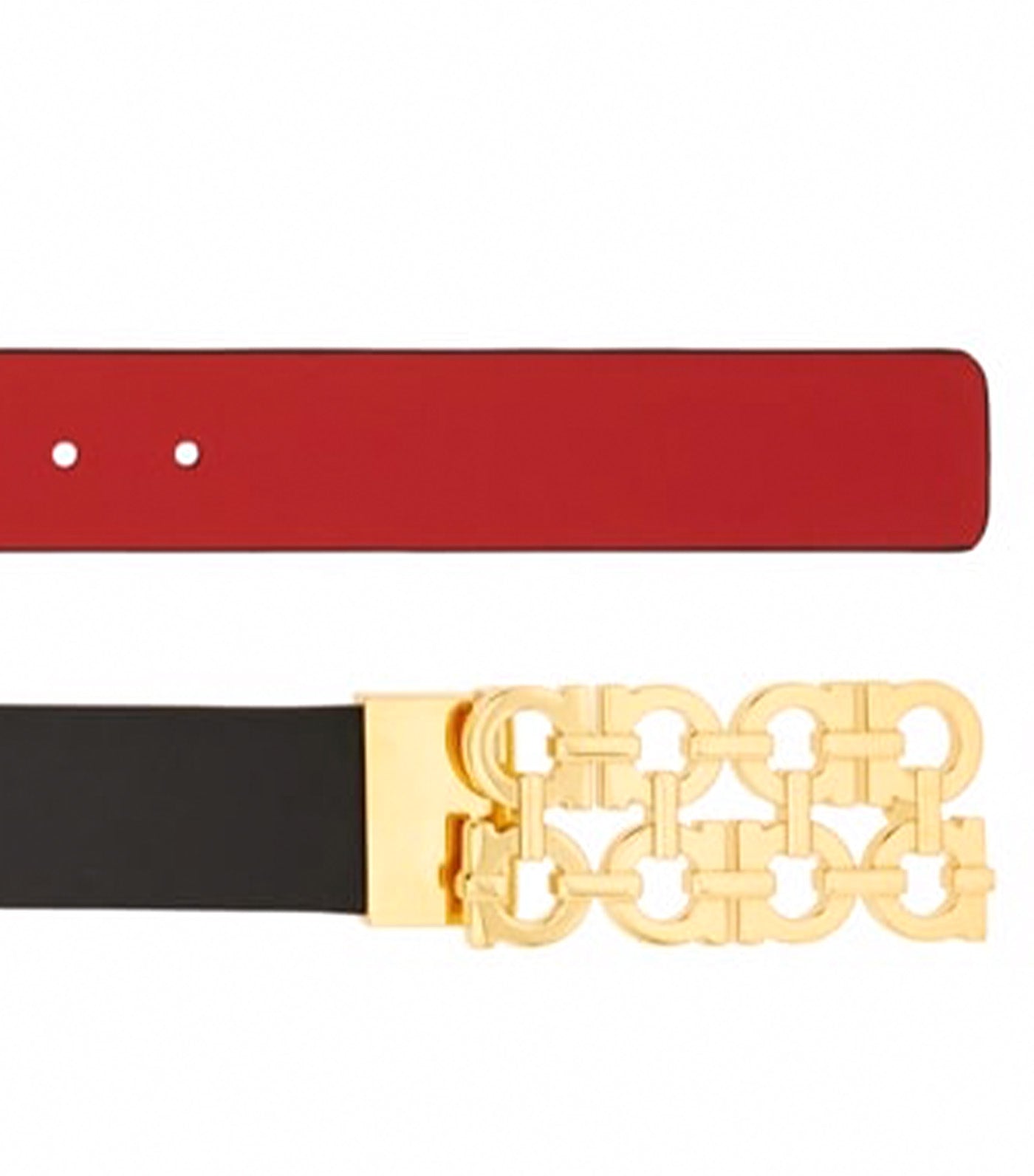 Reversible Adjustable Gancini Belt Calfskin