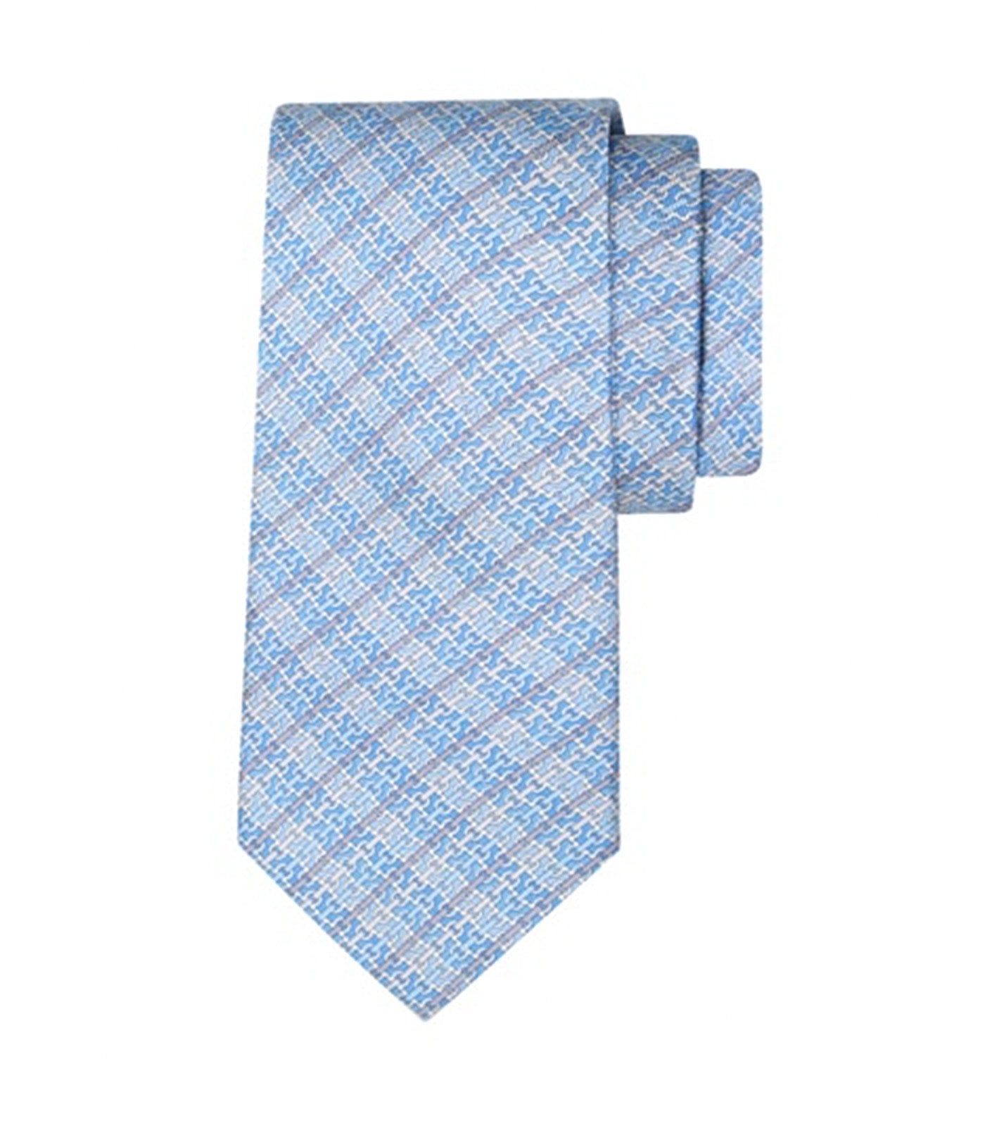 Gancini Chain Print Silk Tie