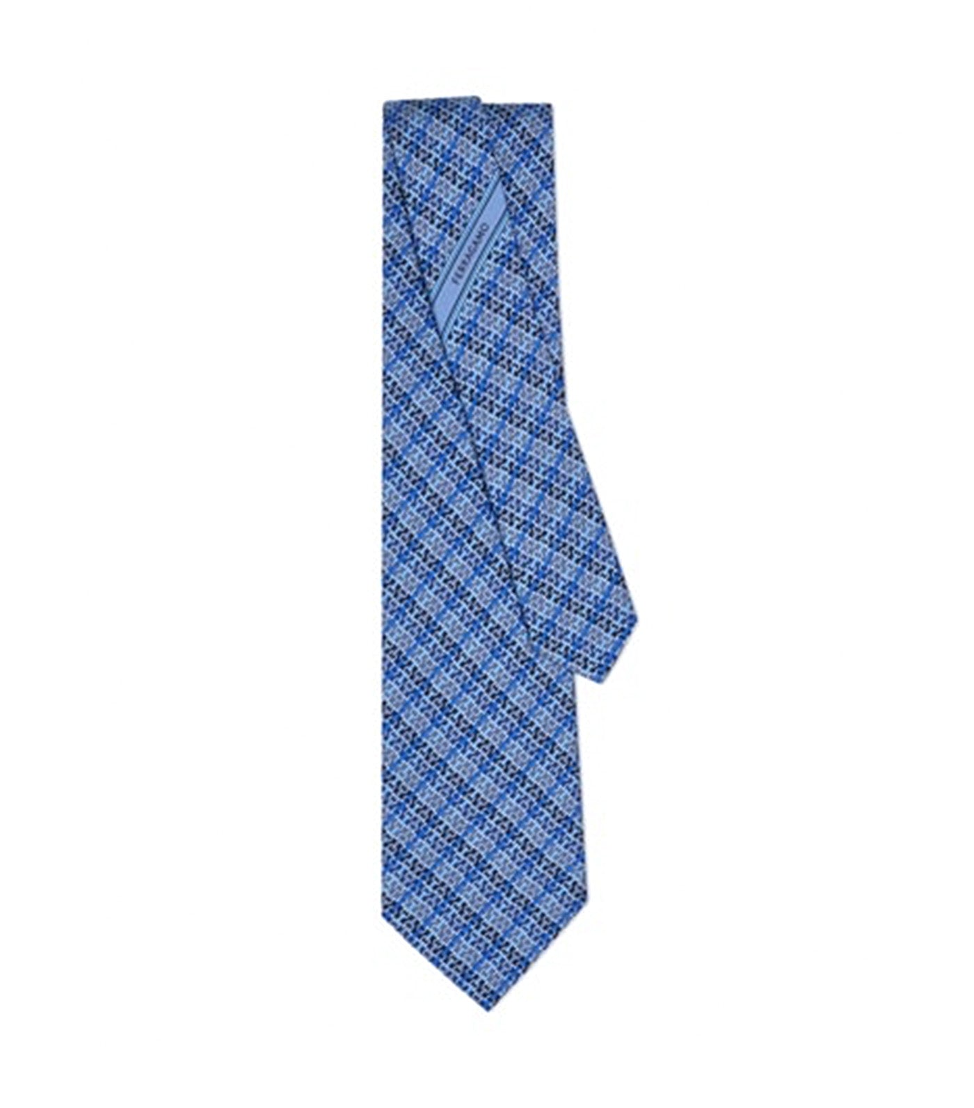 Gancini Chain Print Silk Tie