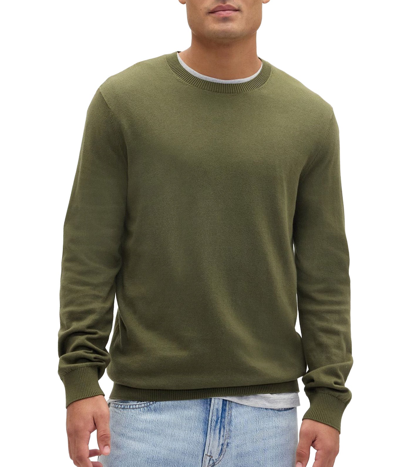 GAP Crewneck Sweater Army Jacket Green