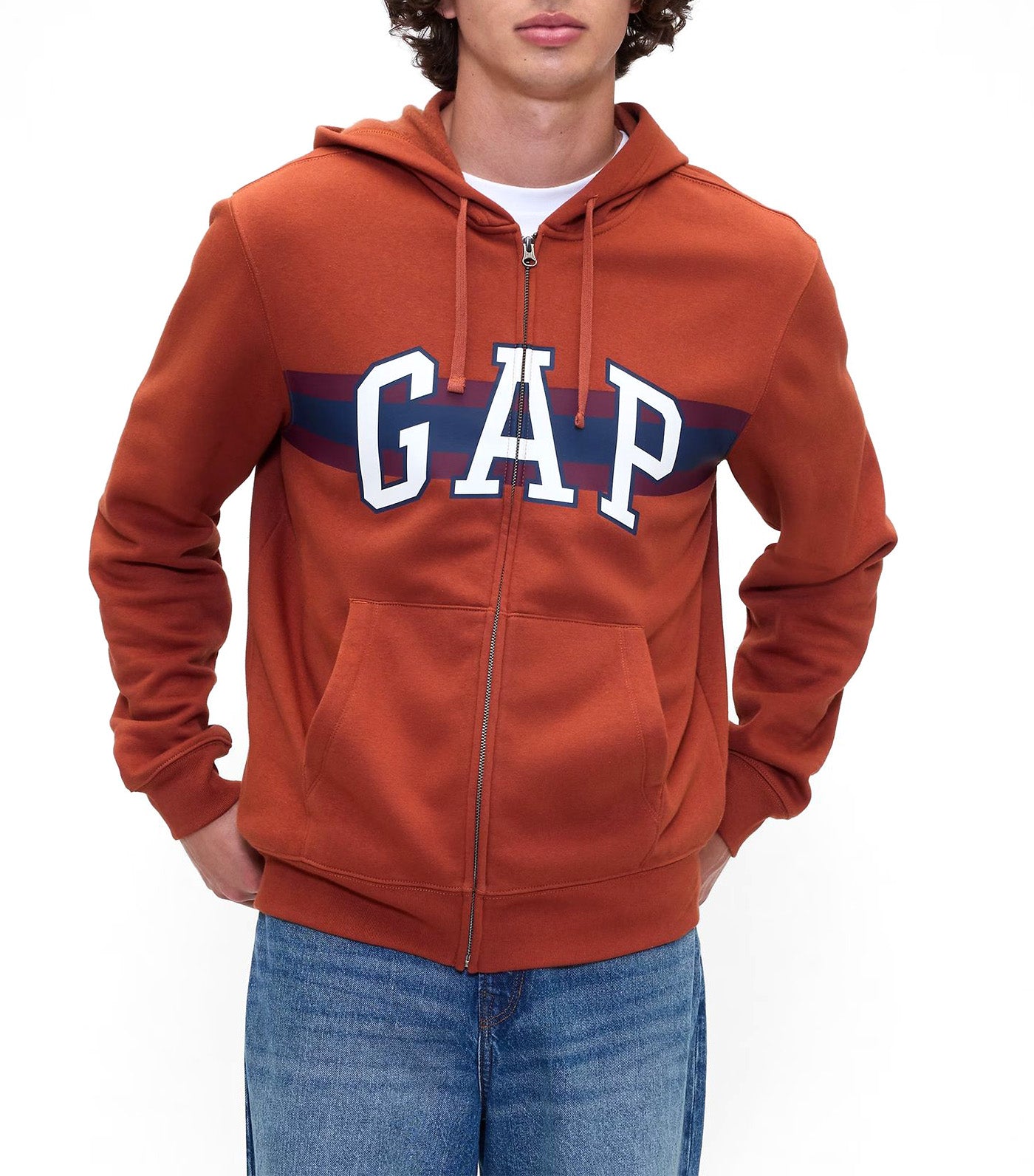 Men's Relaxed Logo Zip Hoodie