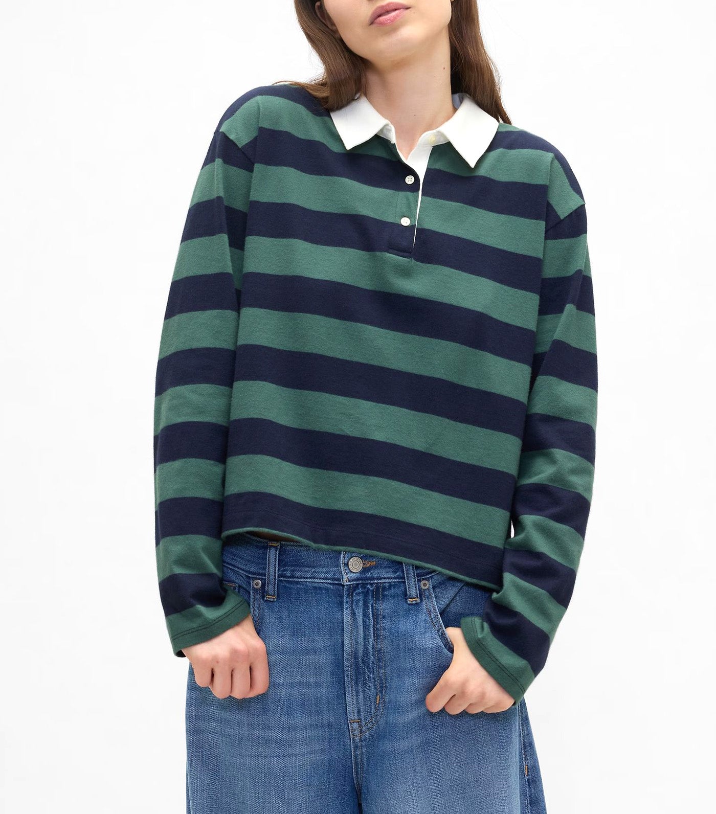 Oversized Stripe Rugby Polo Shirt