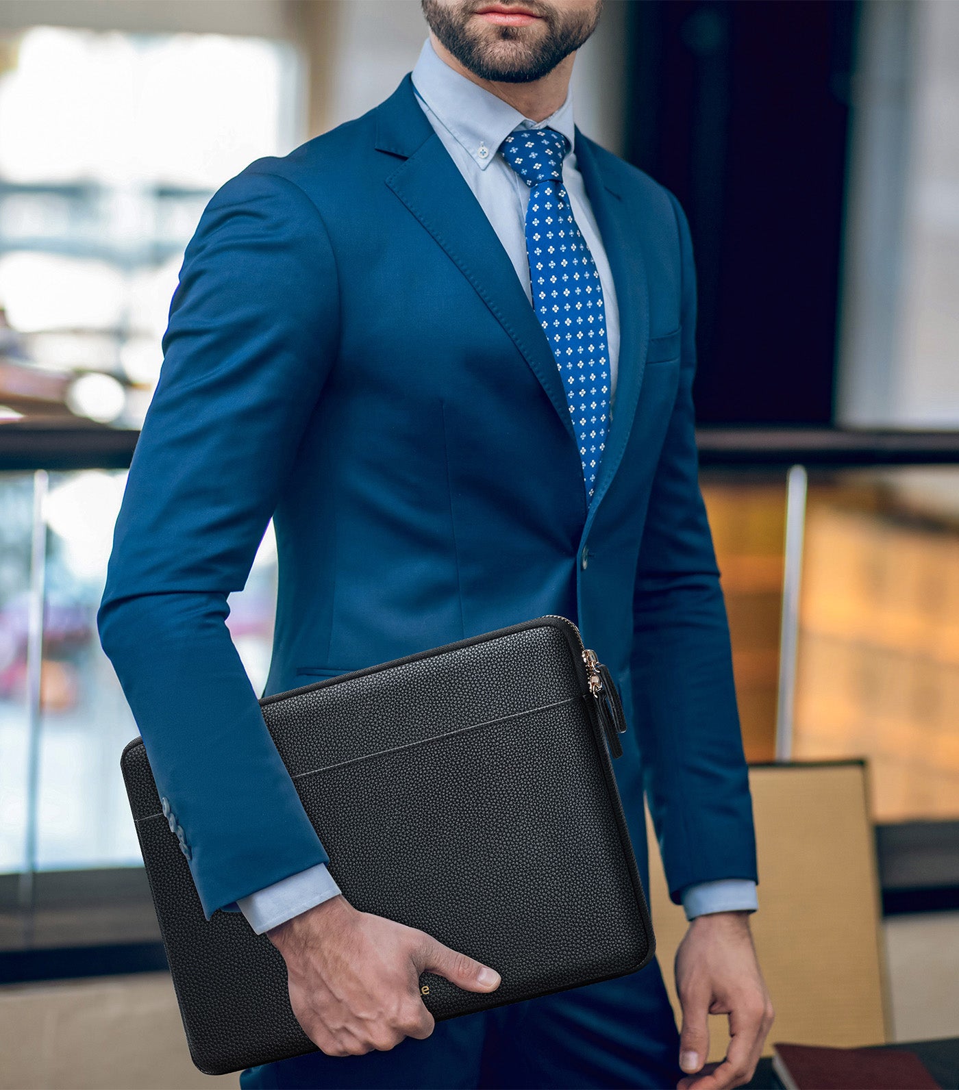 LuxLeather Laptop Sleeve Black