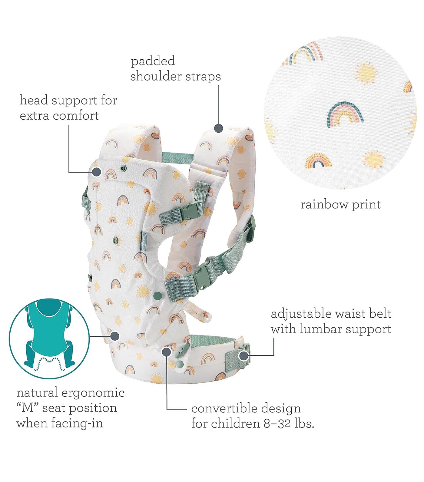 Flip 4-in-1 Convertible Carrier Rainbow