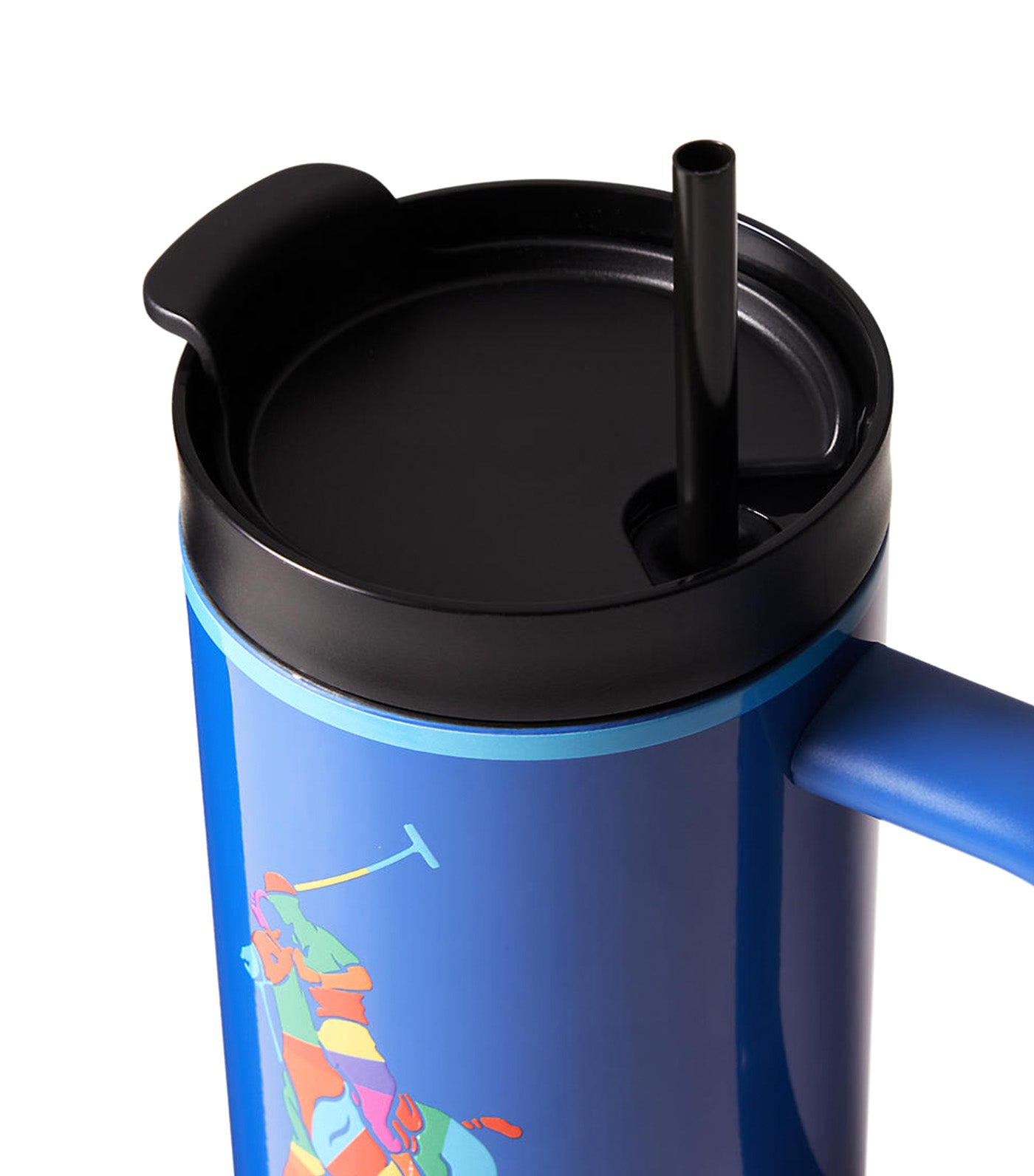 Complimentary Color-Blocked Pony Water Bottle and Straw