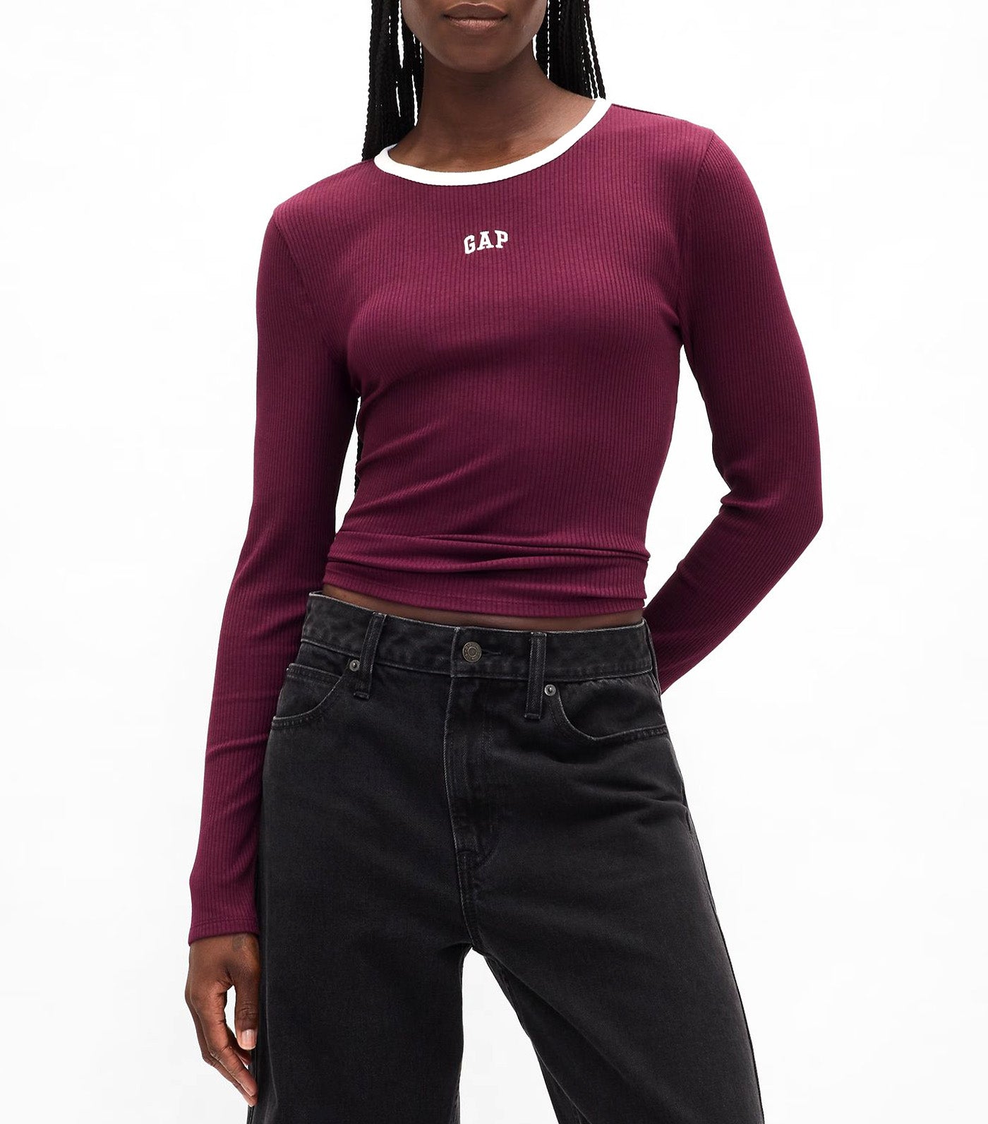 Modern Rib Logo Crop T-Shirt