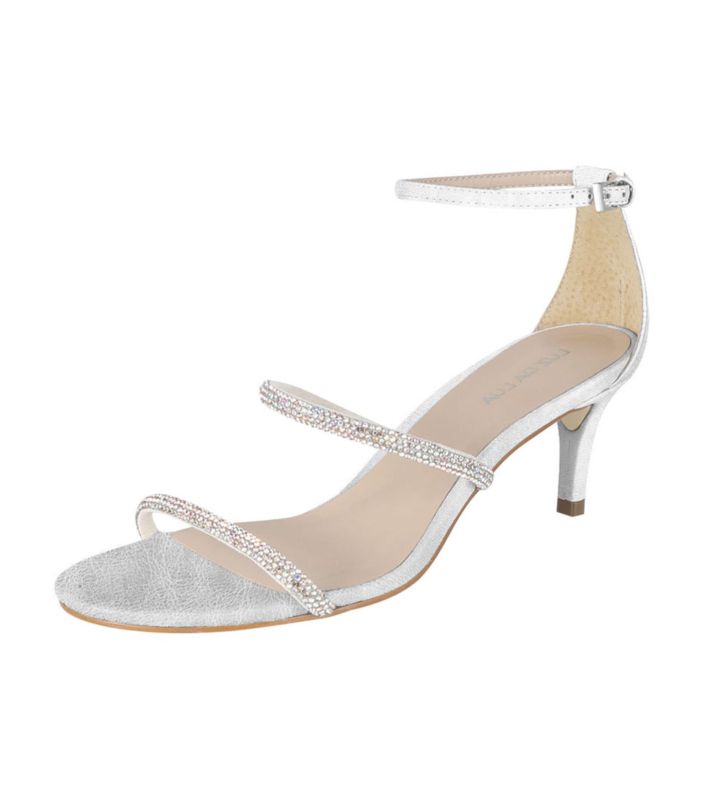 Luz da Lua Heels Tira Strass Laminati Multi Ab/Ouro Silver
