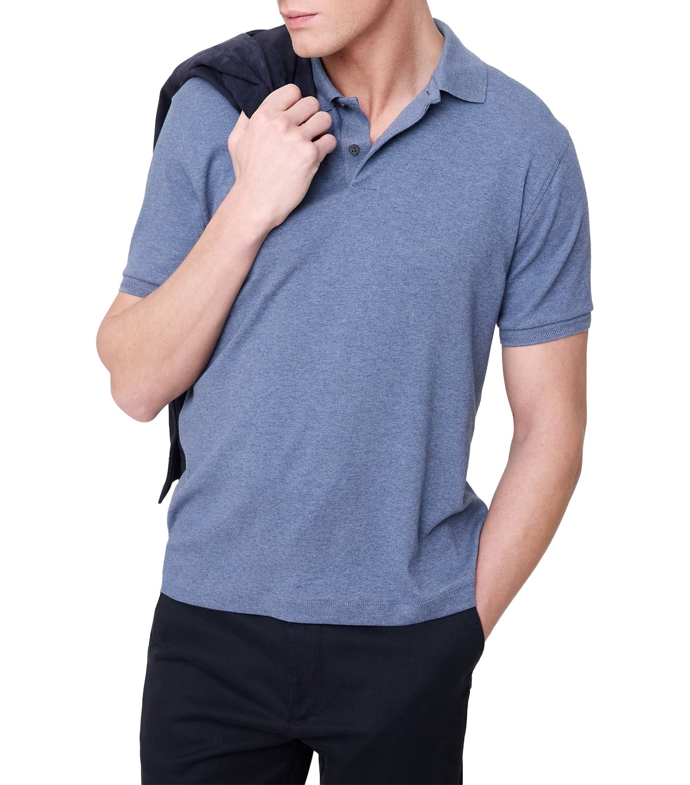 Banana Republic Luxury-Touch Polo Denim Heather