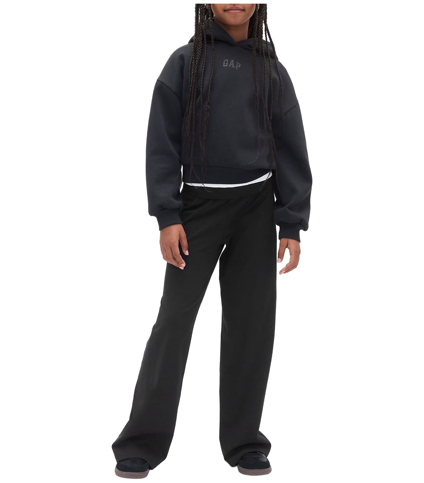 Gap Kids Wide-Leg Foldover Leggings True Black