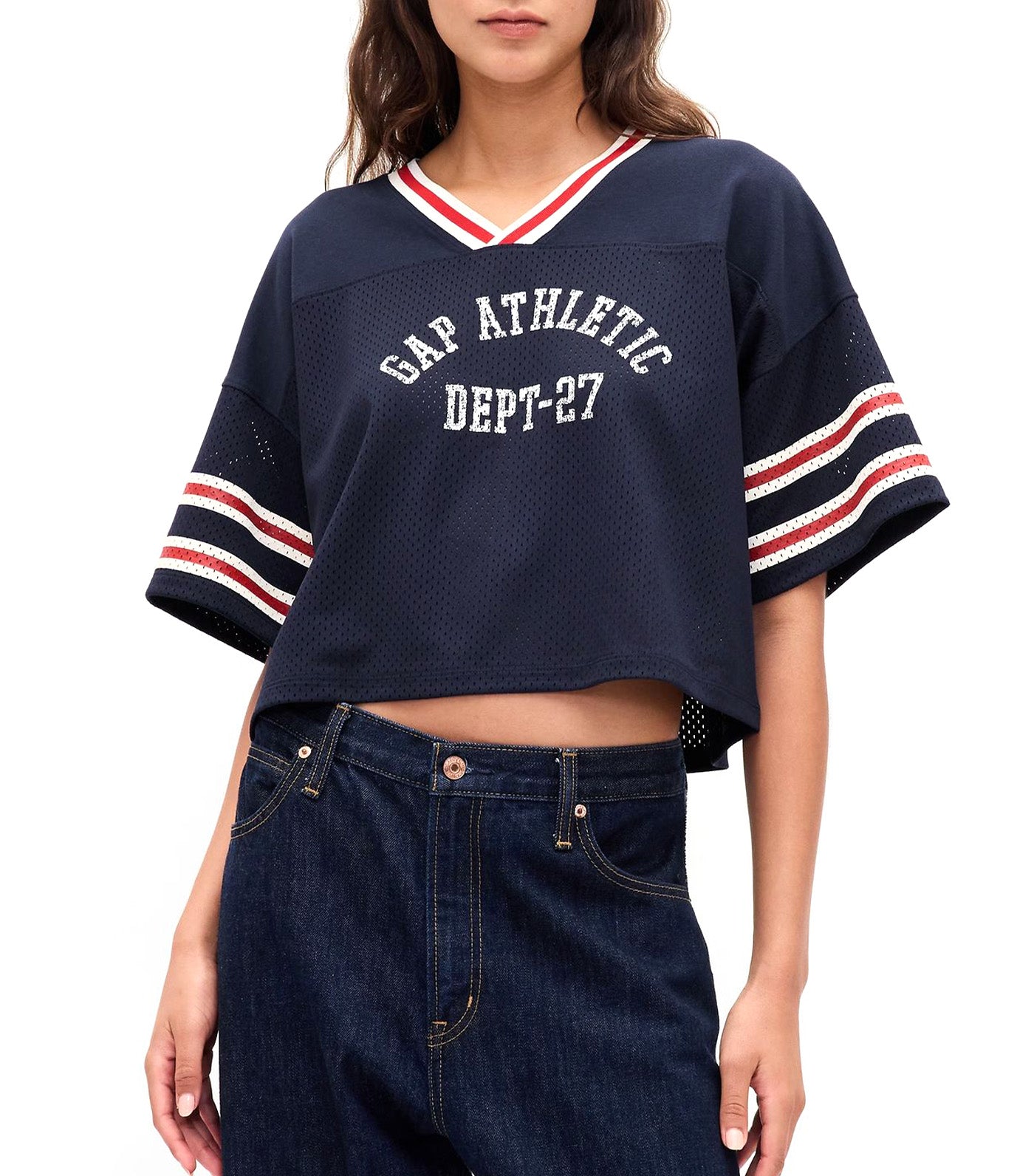 GAP Organic Cotton Crop Jersey T-Shirt Navy Blue Night