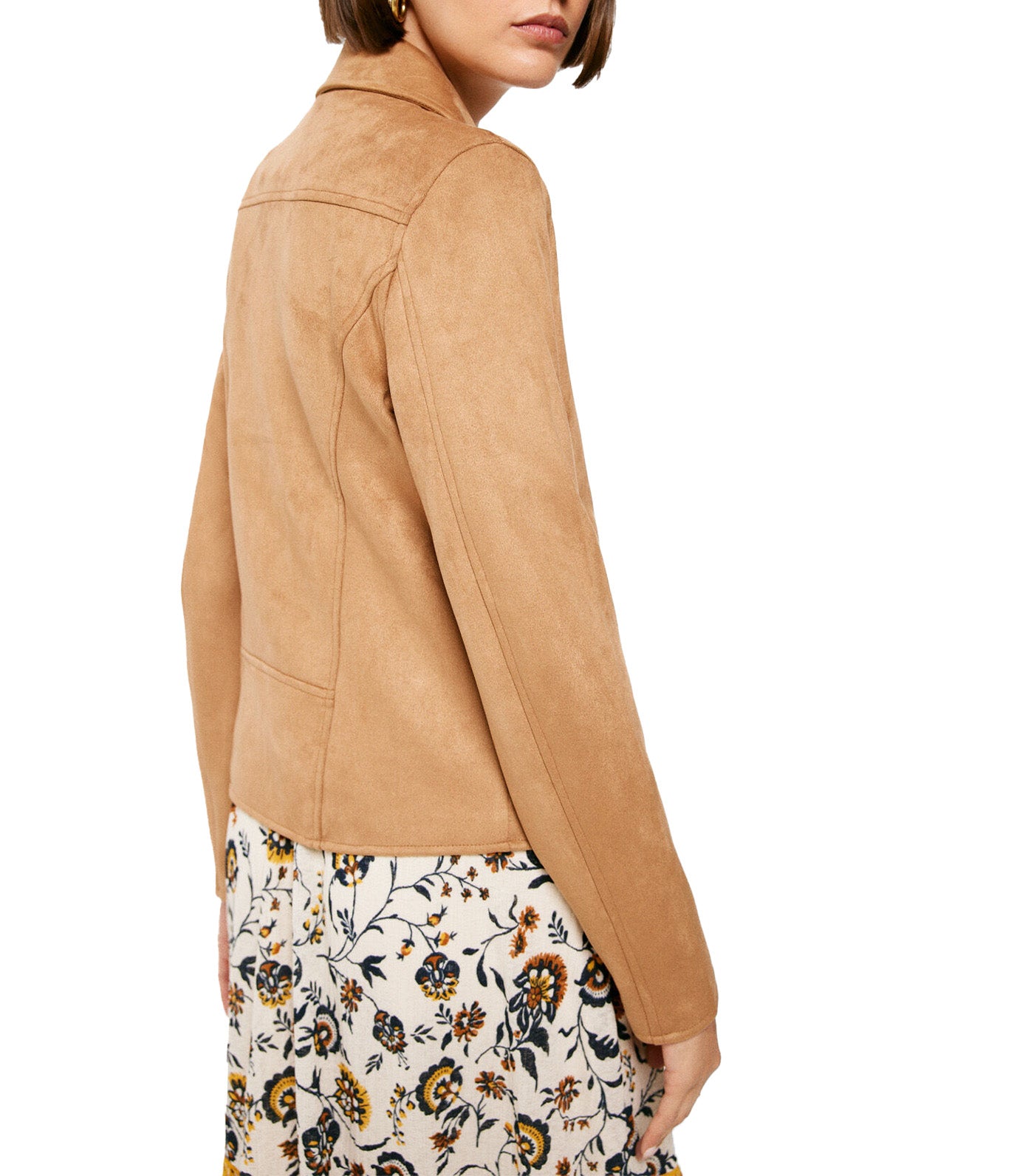Suede Biker Jacket Tan