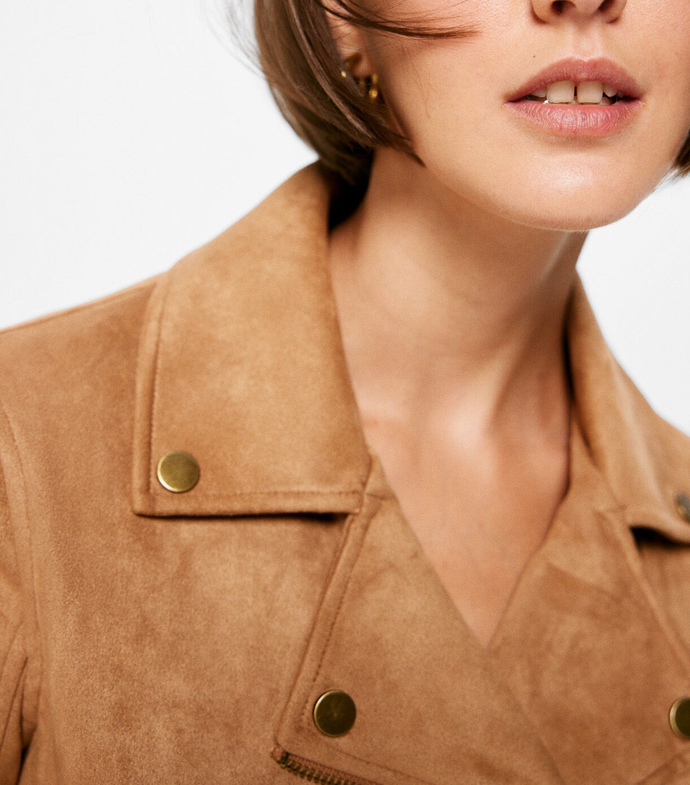 Suede Biker Jacket Tan