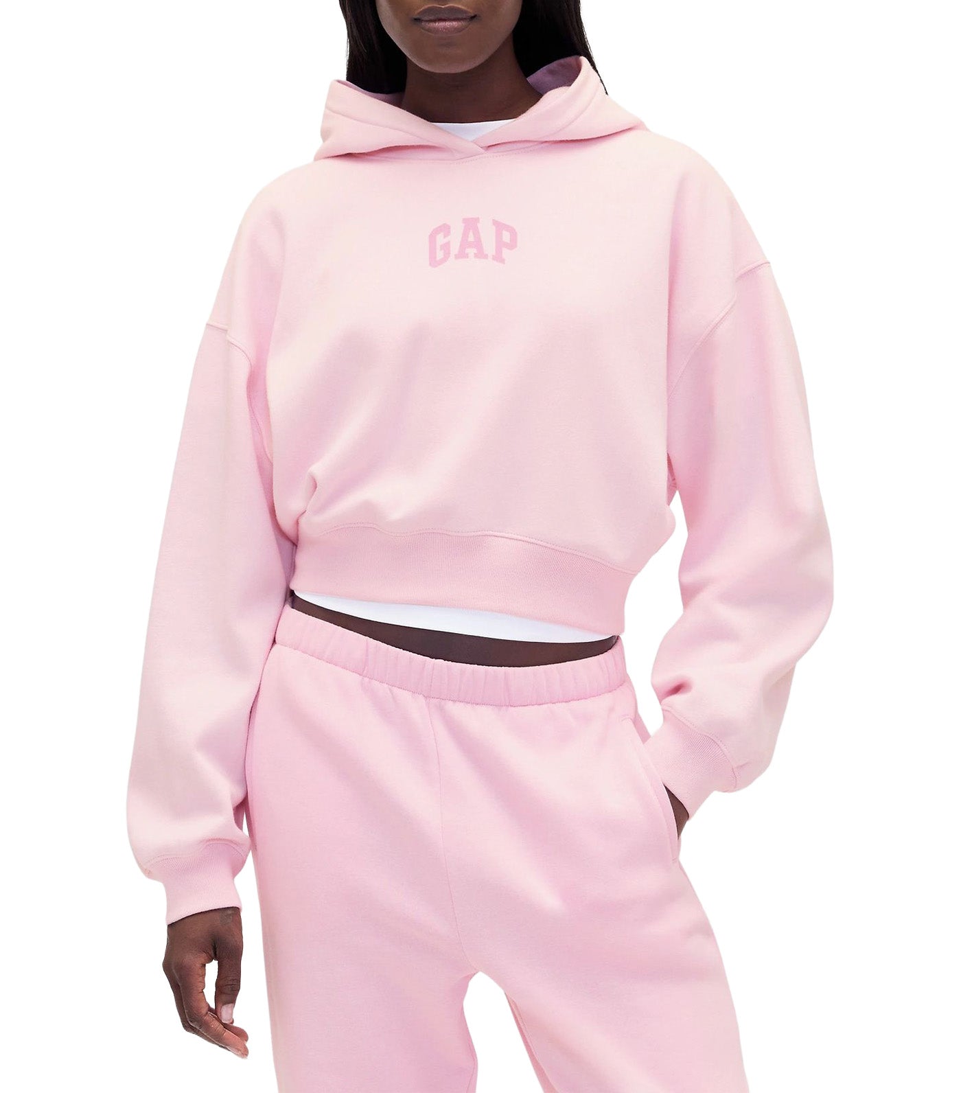 VintageSoft Crop Logo Hoodie