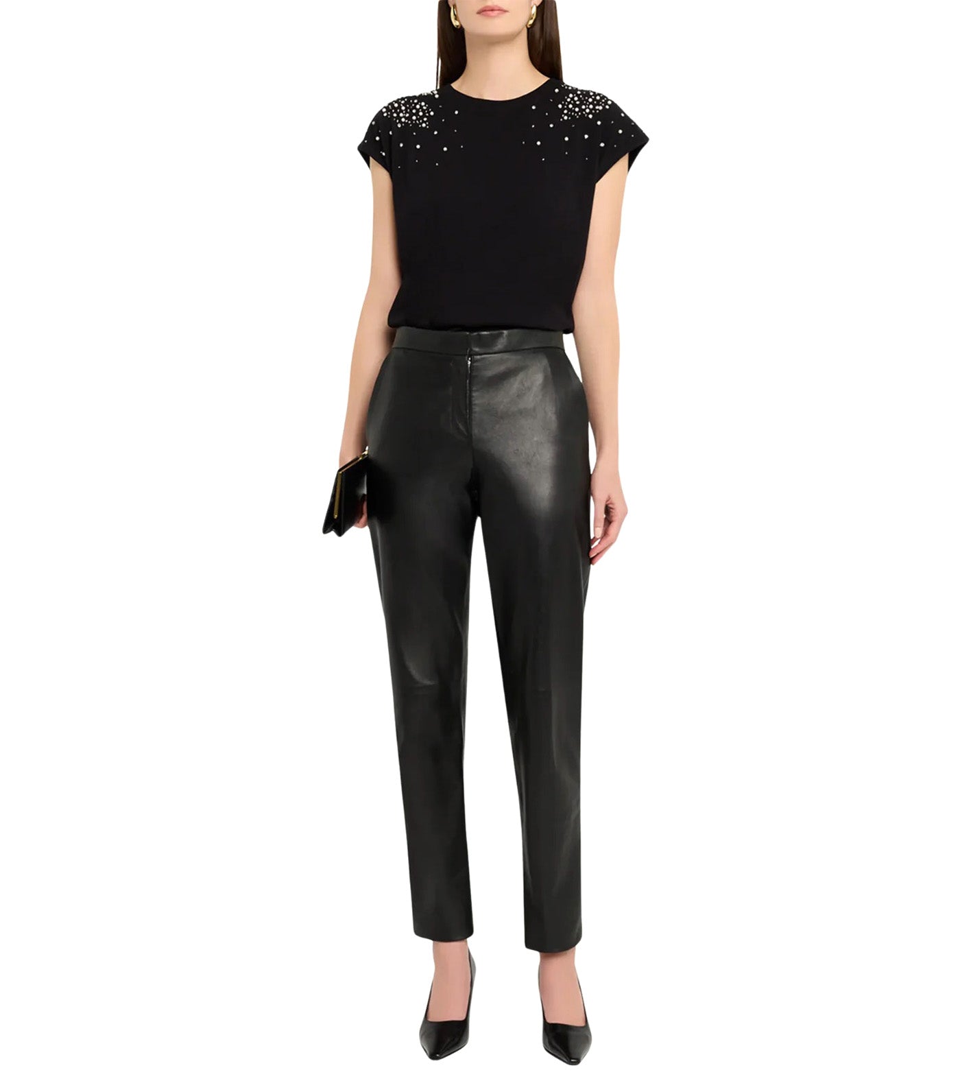 Amelia Embellished Top Black