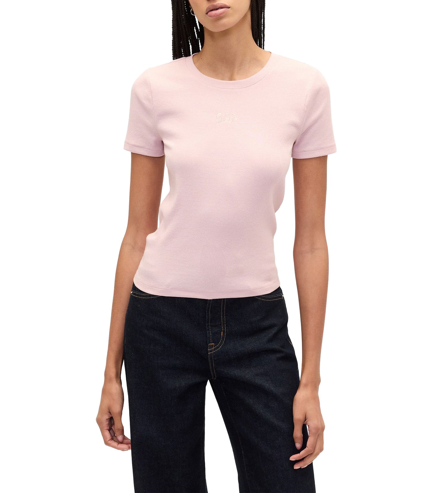 Modern Rib Logo Crop T-Shirt