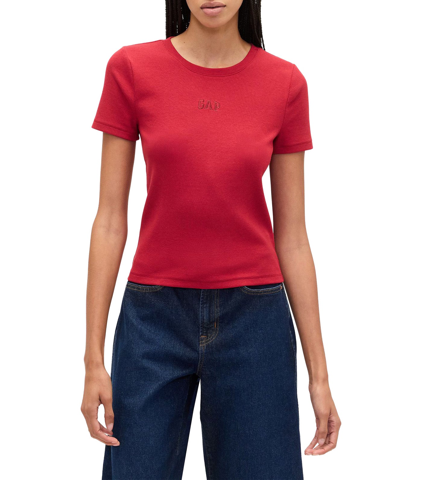 Modern Rib Logo Crop T-Shirt