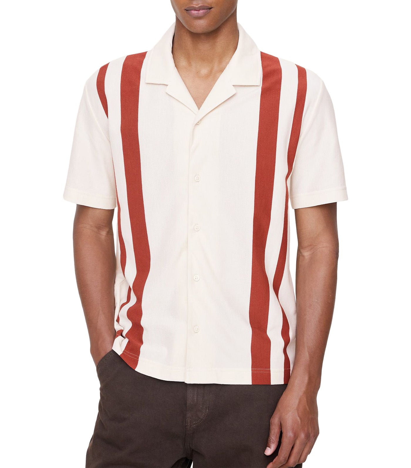 Banana Republic Pique Resort Shirt Transition Cream