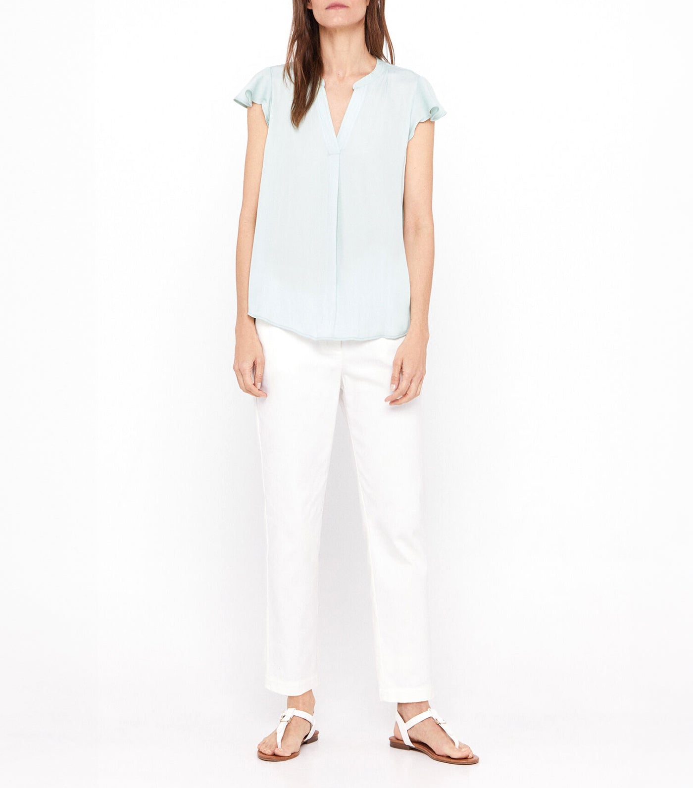 Ruffle Sleeve Blouse Green