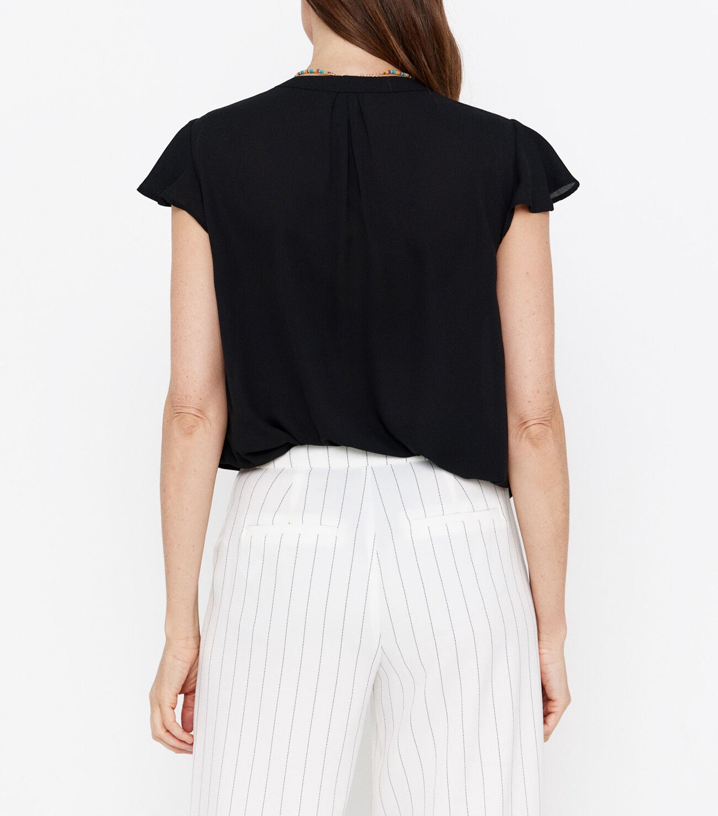 Ruffle Sleeve Blouse Black