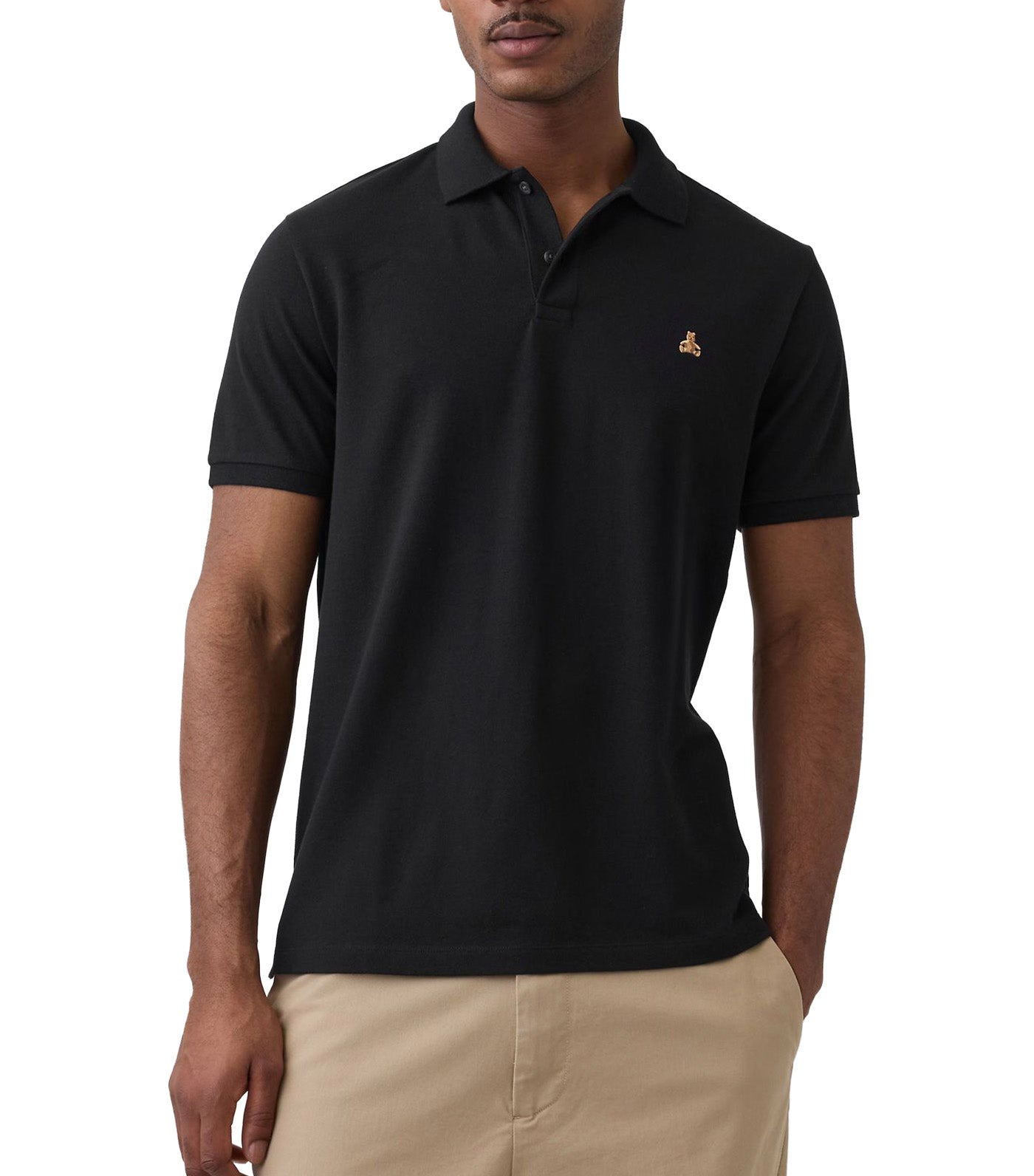 GAP Stretch Pique Polo Shirt Black
