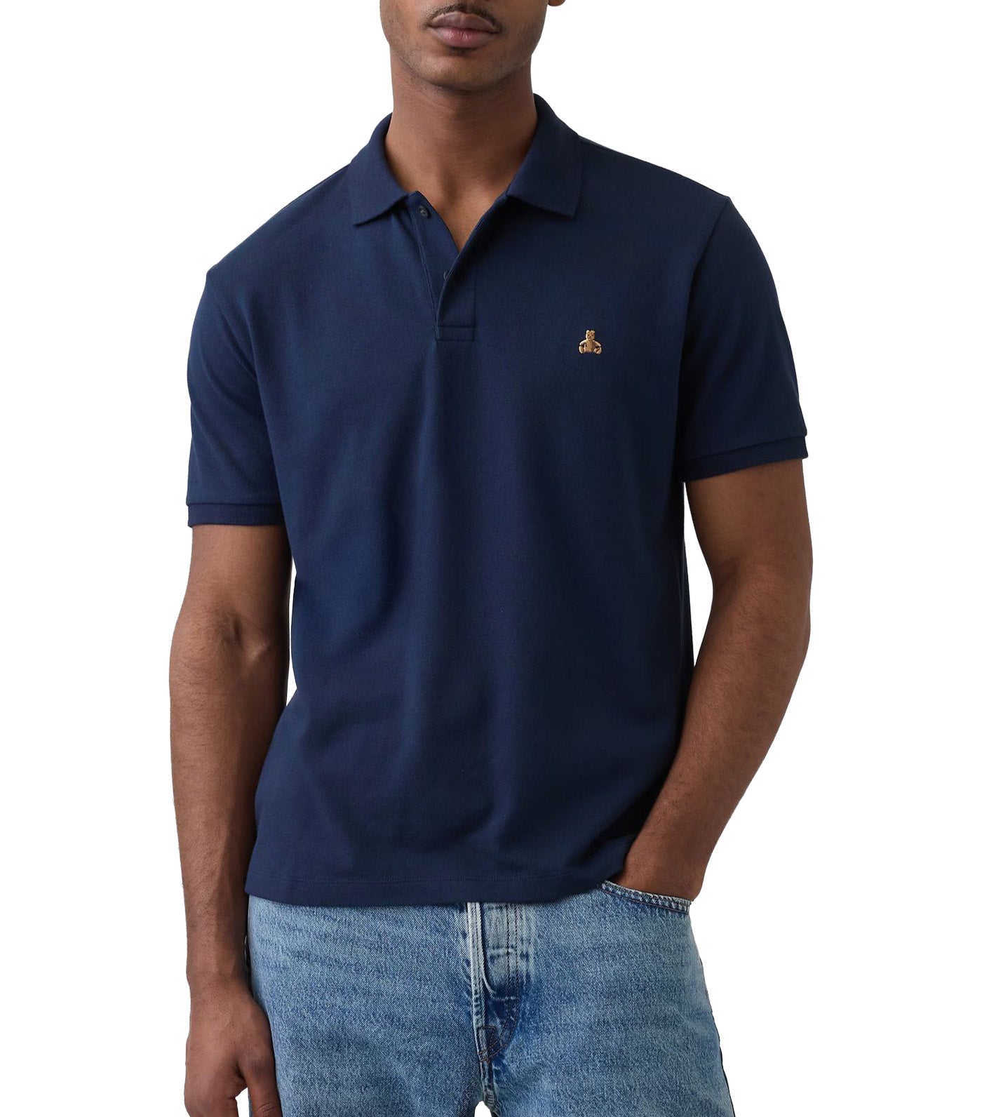 GAP Stretch Pique Polo Shirt Tapestry Navy