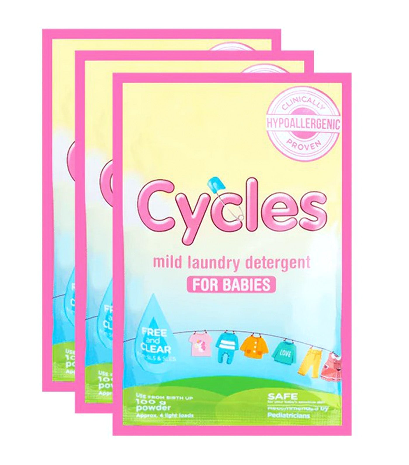 Mild Laundry Detergent Powder 100g, 3pcs