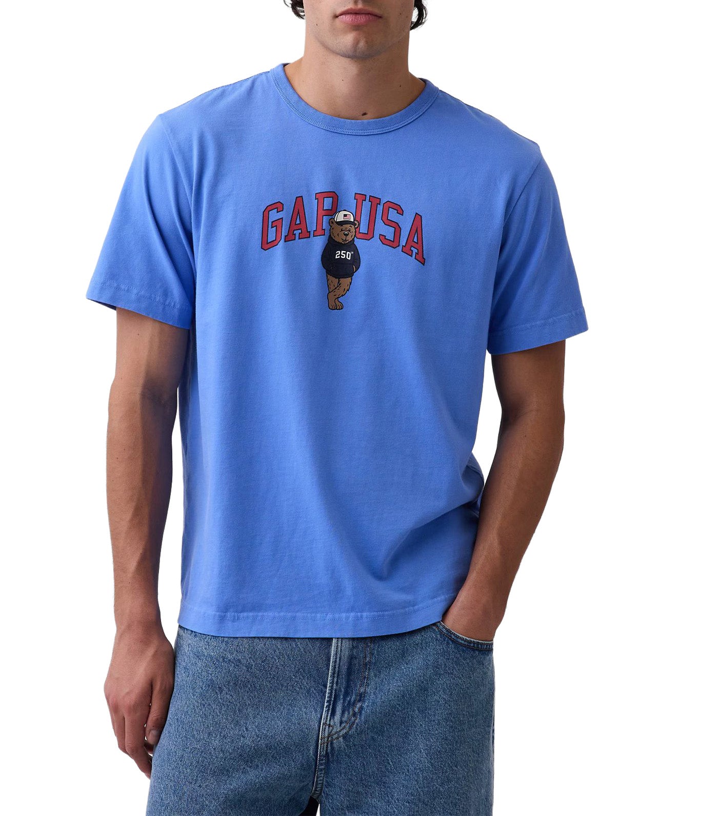Relaxed Branan Bear Logo T-Shirt Blue
