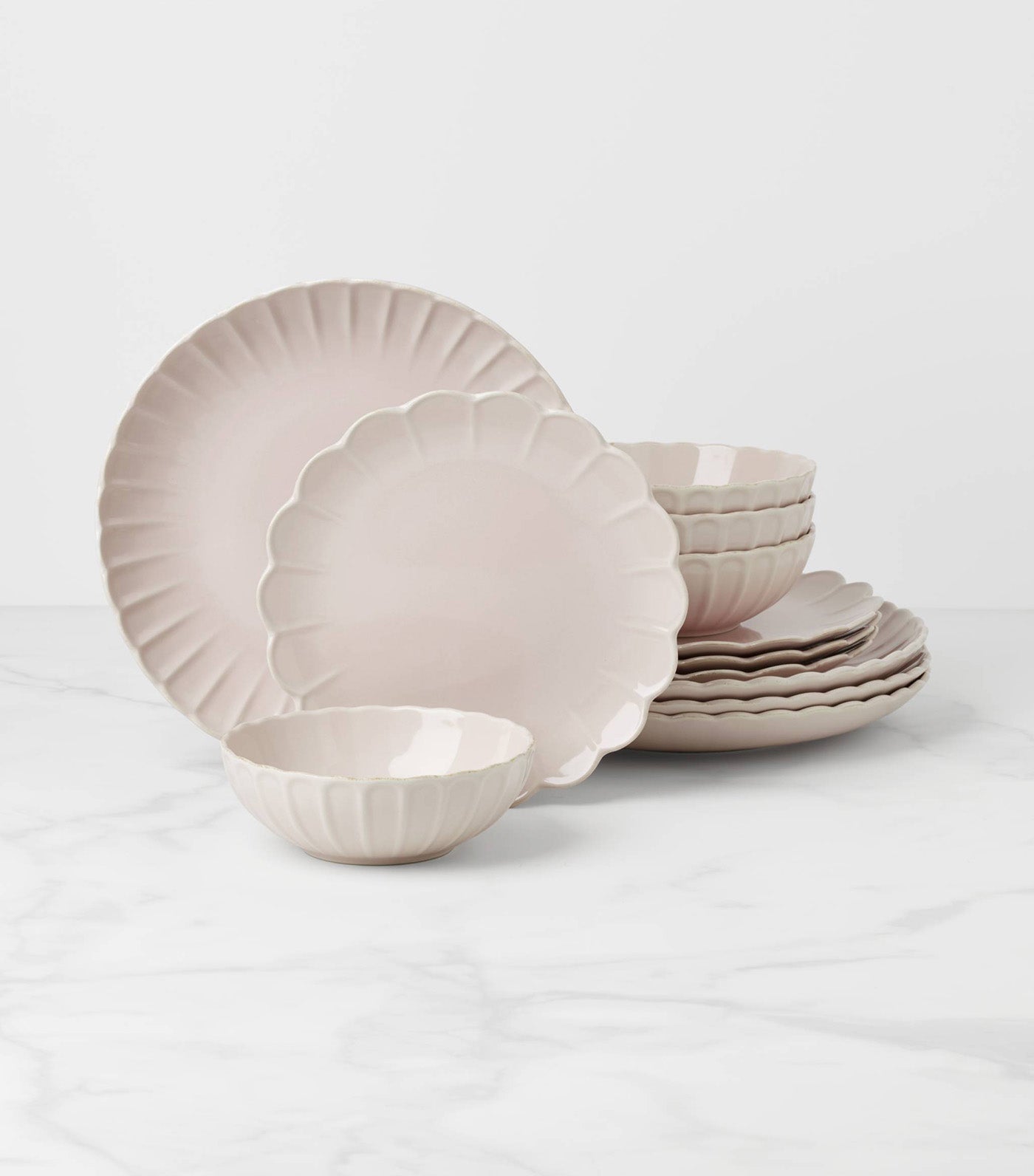 French Perle Scallop Dinnerware Collection Blush