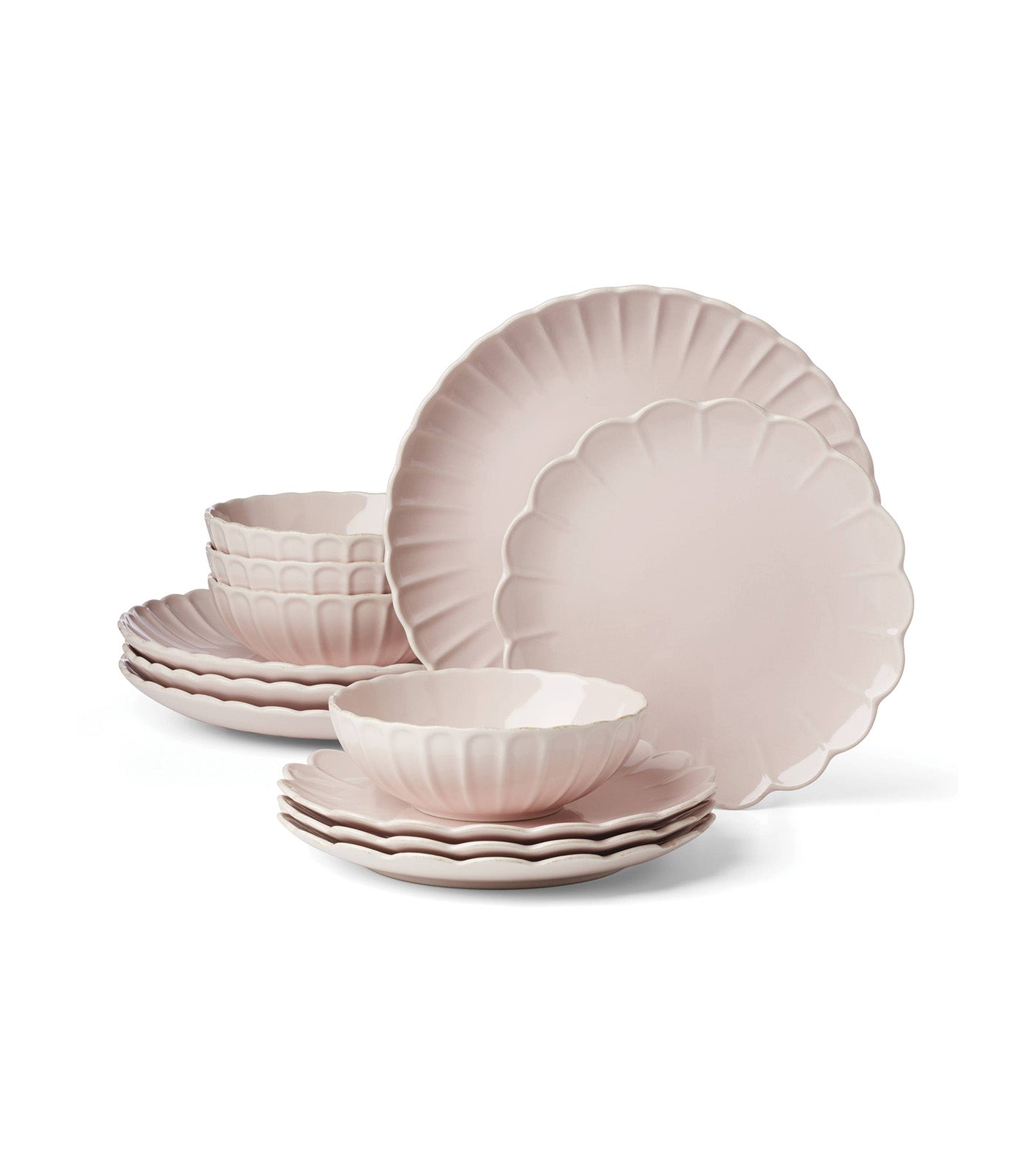 French Perle Scallop Dinnerware Collection Blush