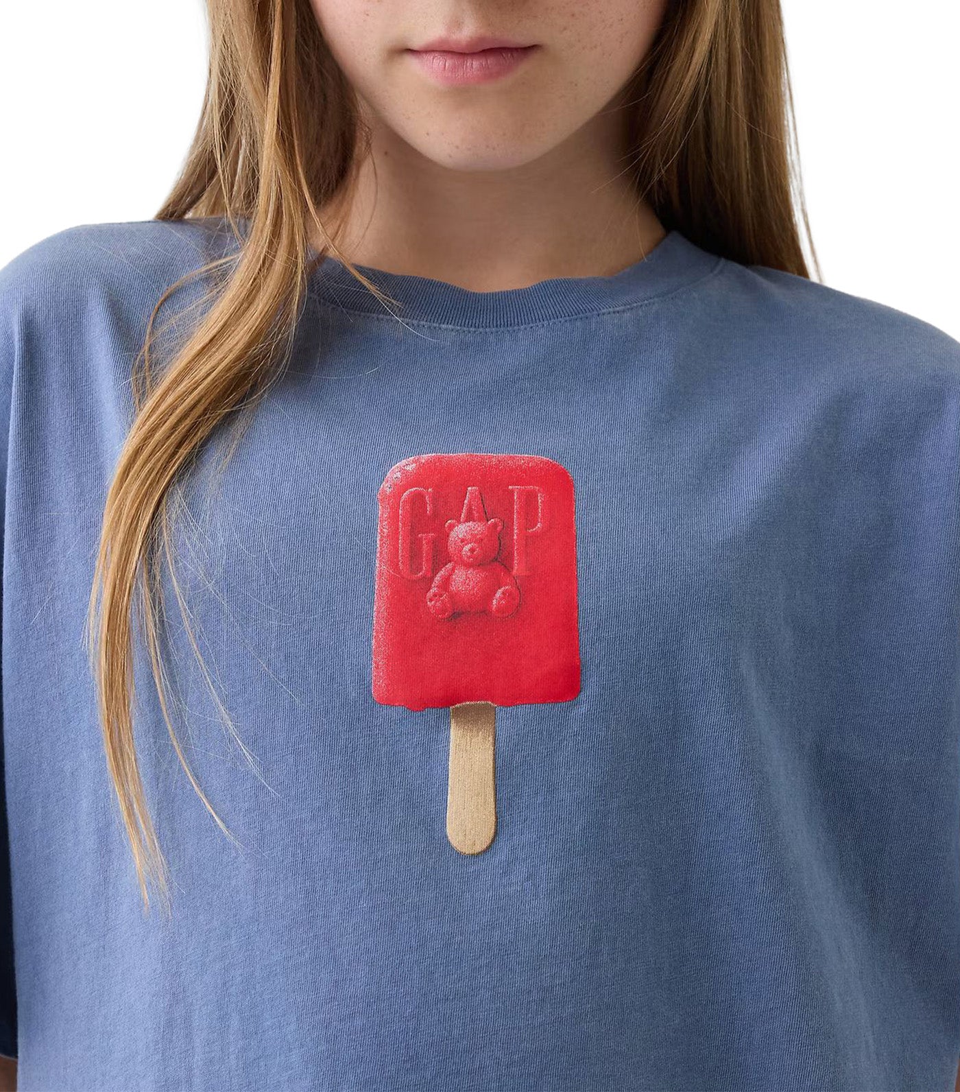 Kids Oversized Graphic T-Shirt Blue